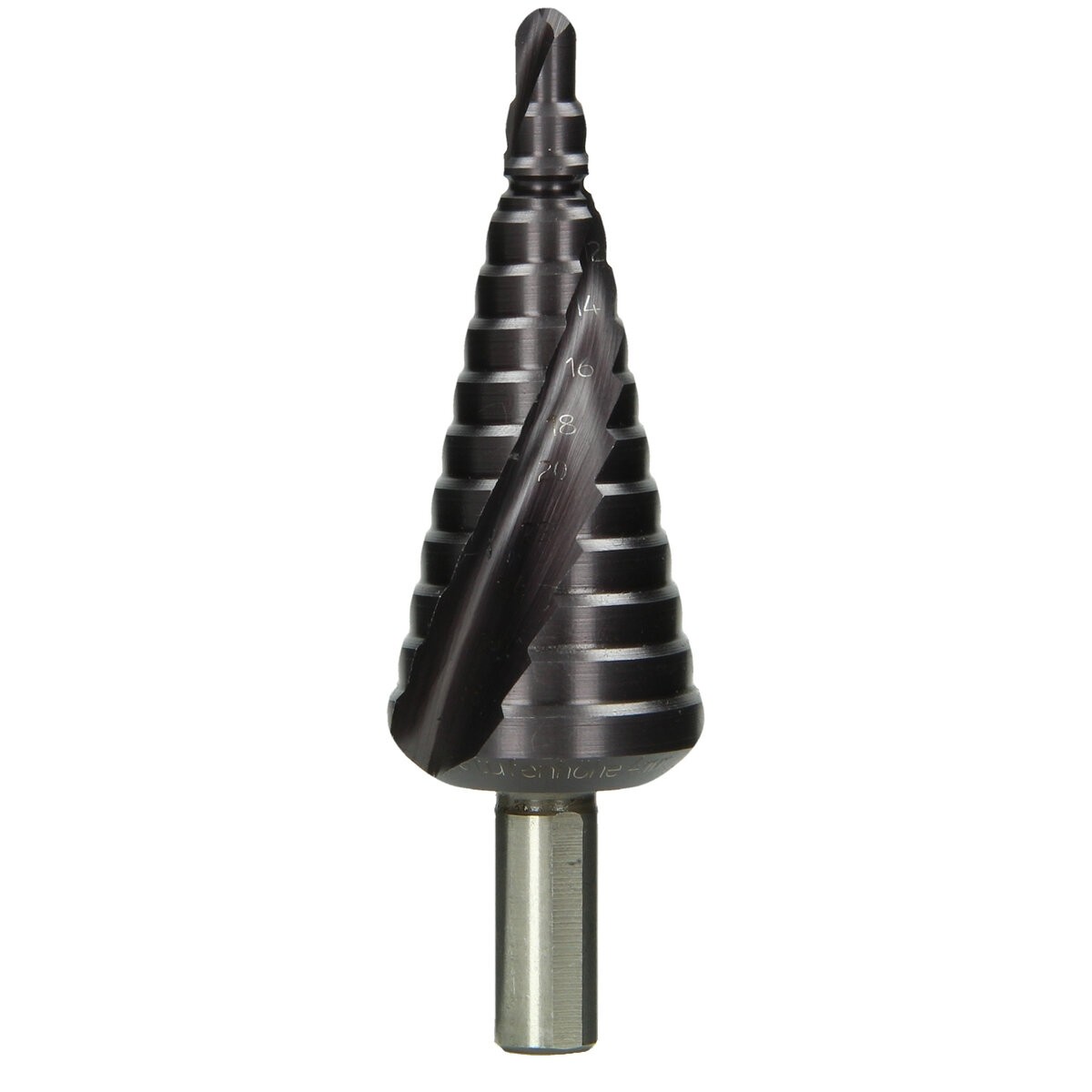 Broca escalonada HSS recubierta de TiAlN, estriado helicoidal 6 - 30 mm