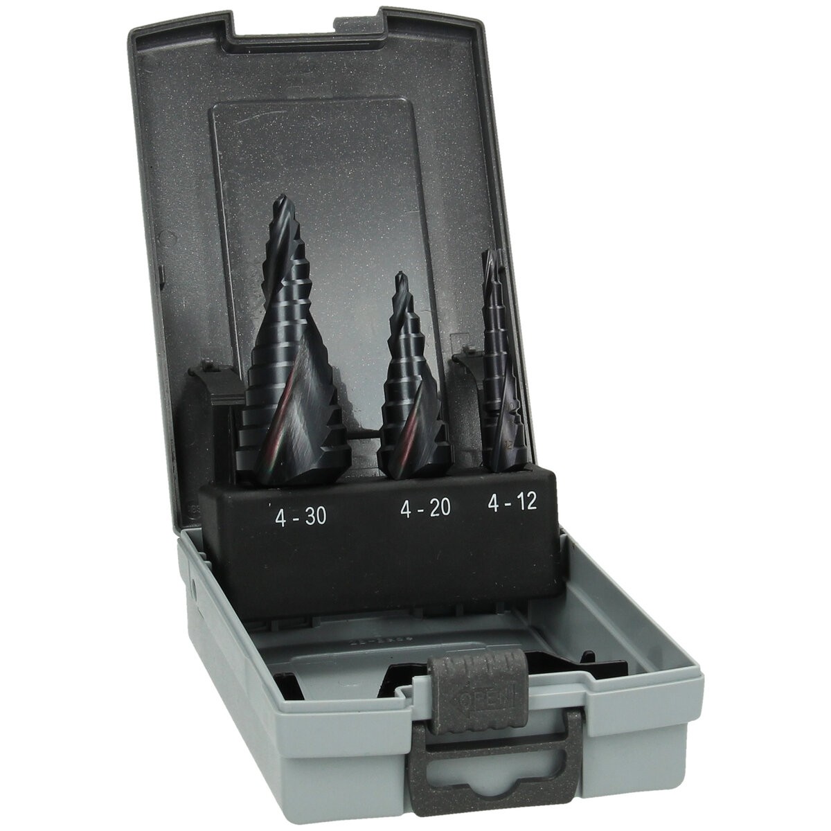 Juego de brocas escalonadas HSS TiAlN 3 piezas 4-12 / 4-20 / 6-30 mm