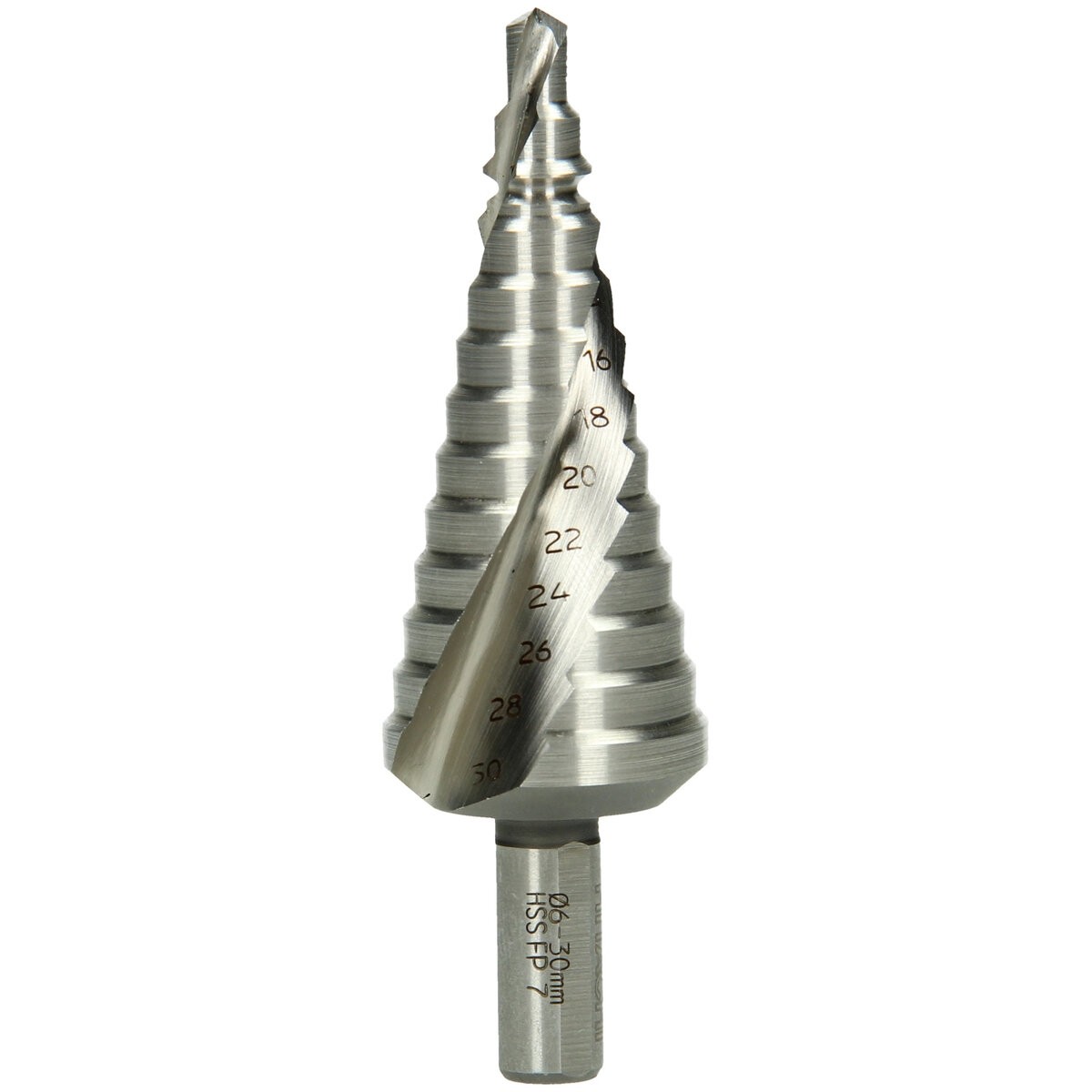 Broca escalonada HSS, estría helicoidal 6 - 30 mm
