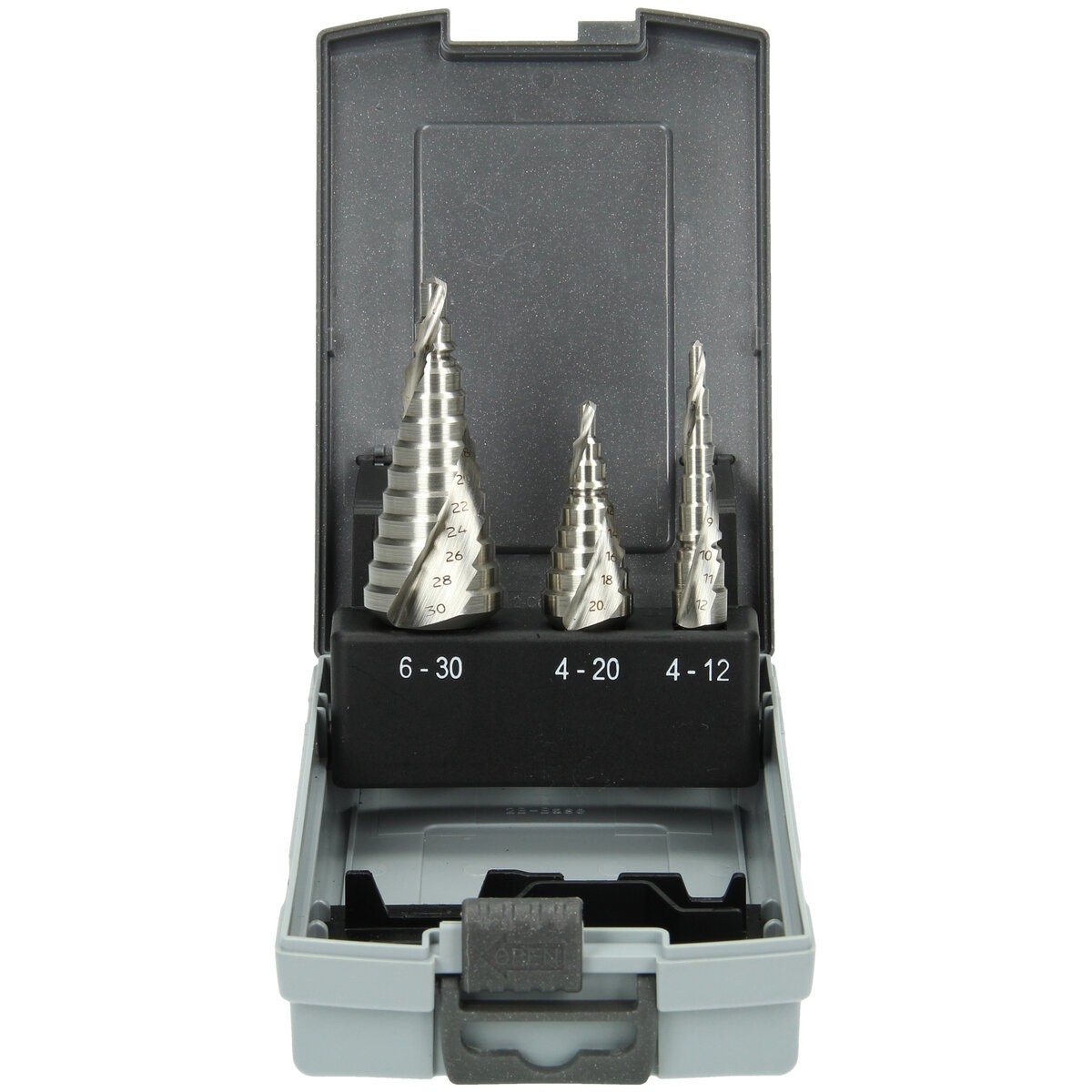 Juego de brocas escalonadas HSS estría helicoidal (3 piezas) 4-12 / 4-20 / 6-30 mm