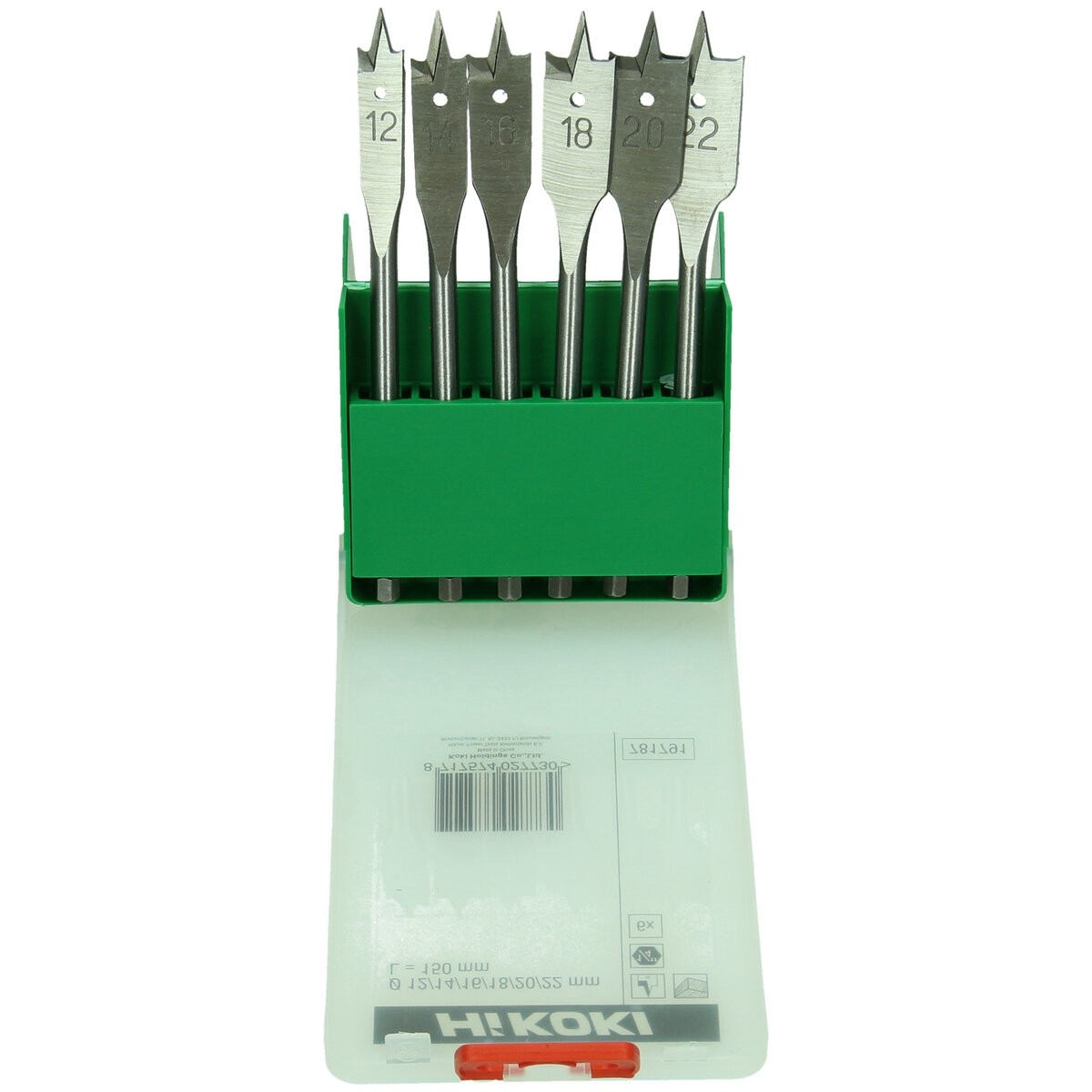 Juego de brocas de pala para madera (6 piezas) 12/14/16/18/20/22 x 150 mm