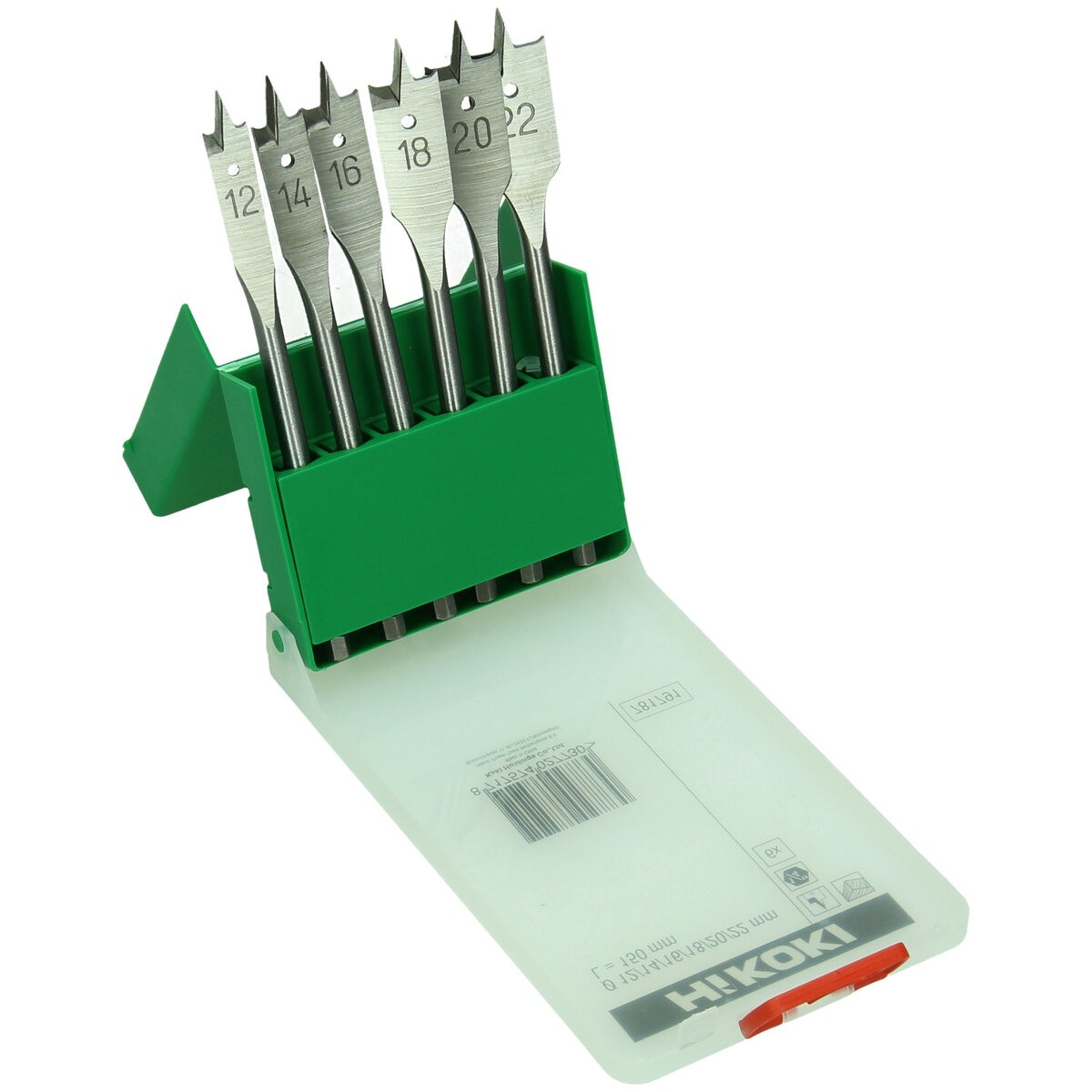 Juego de brocas de pala para madera (6 piezas) 12/14/16/18/20/22 x 150 mm