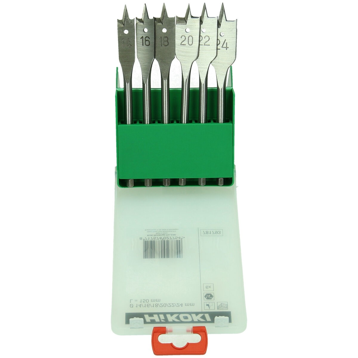 Juego de brocas de pala para madera (6 piezas) 14/16/18/20/22/24 x 150 mm