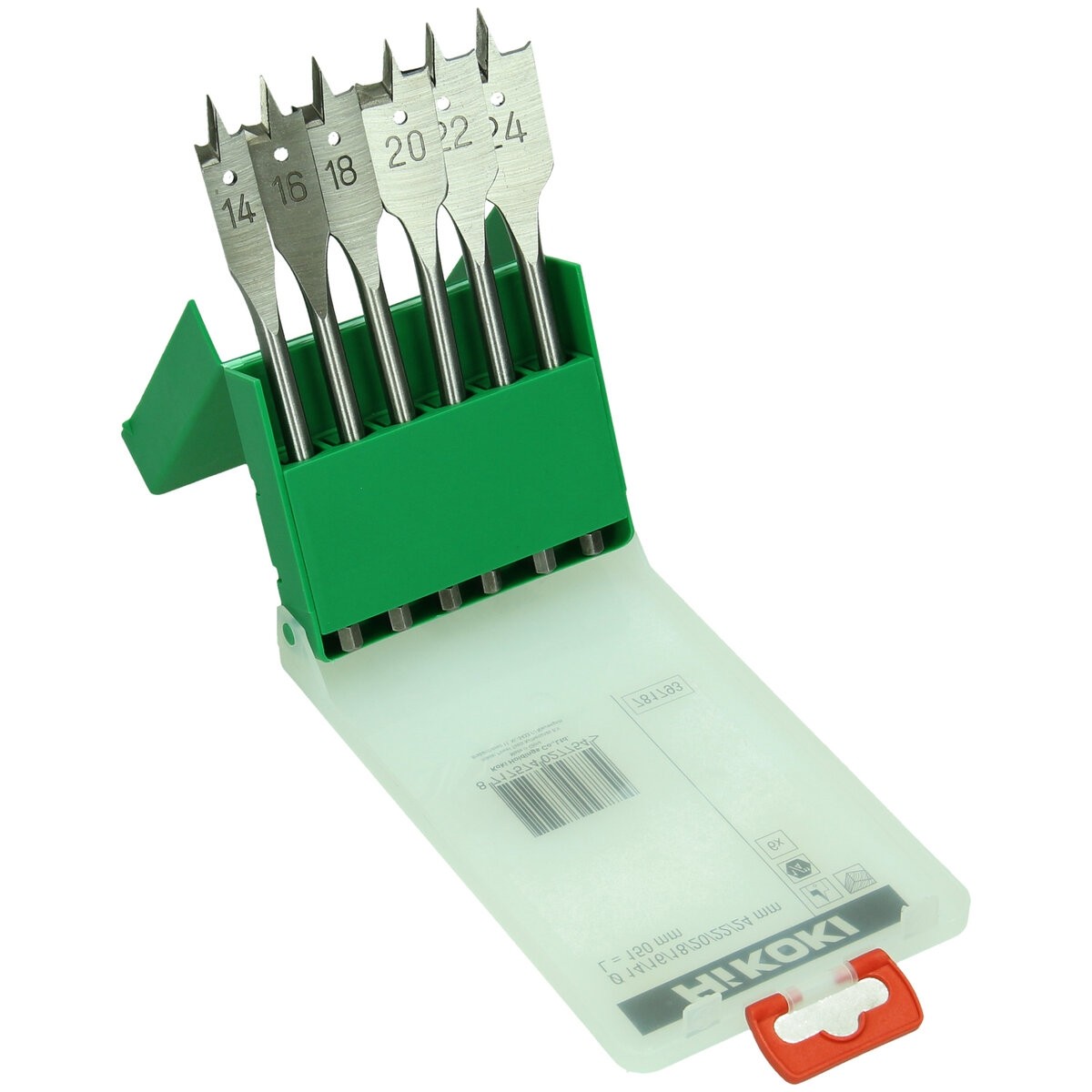 Juego de brocas de pala para madera (6 piezas) 14/16/18/20/22/24 x 150 mm