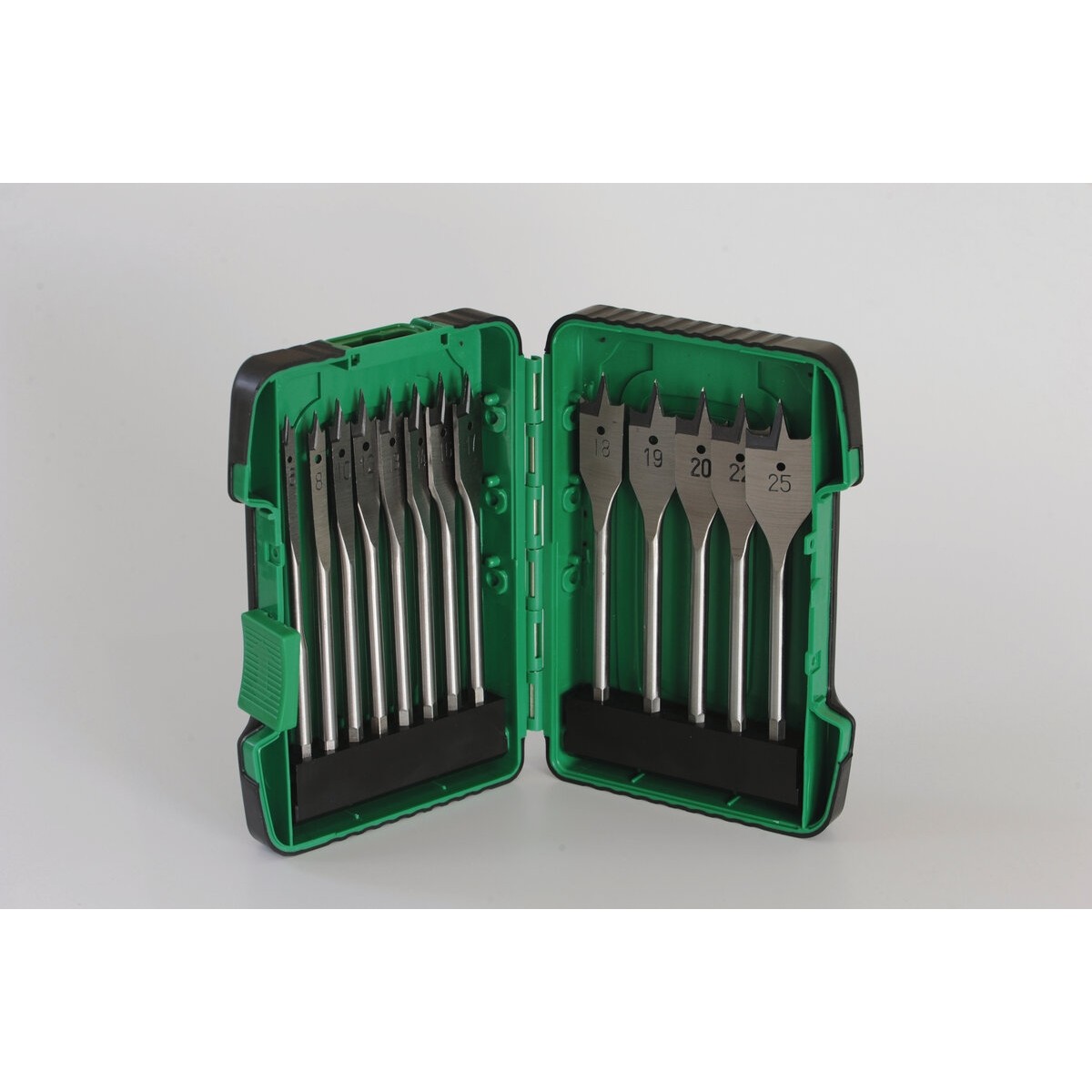 Juego de brocas de pala para madera (13 piezas) 6/8/10/12/13/14/16/17/18/19/20/22/25 x 150 mm