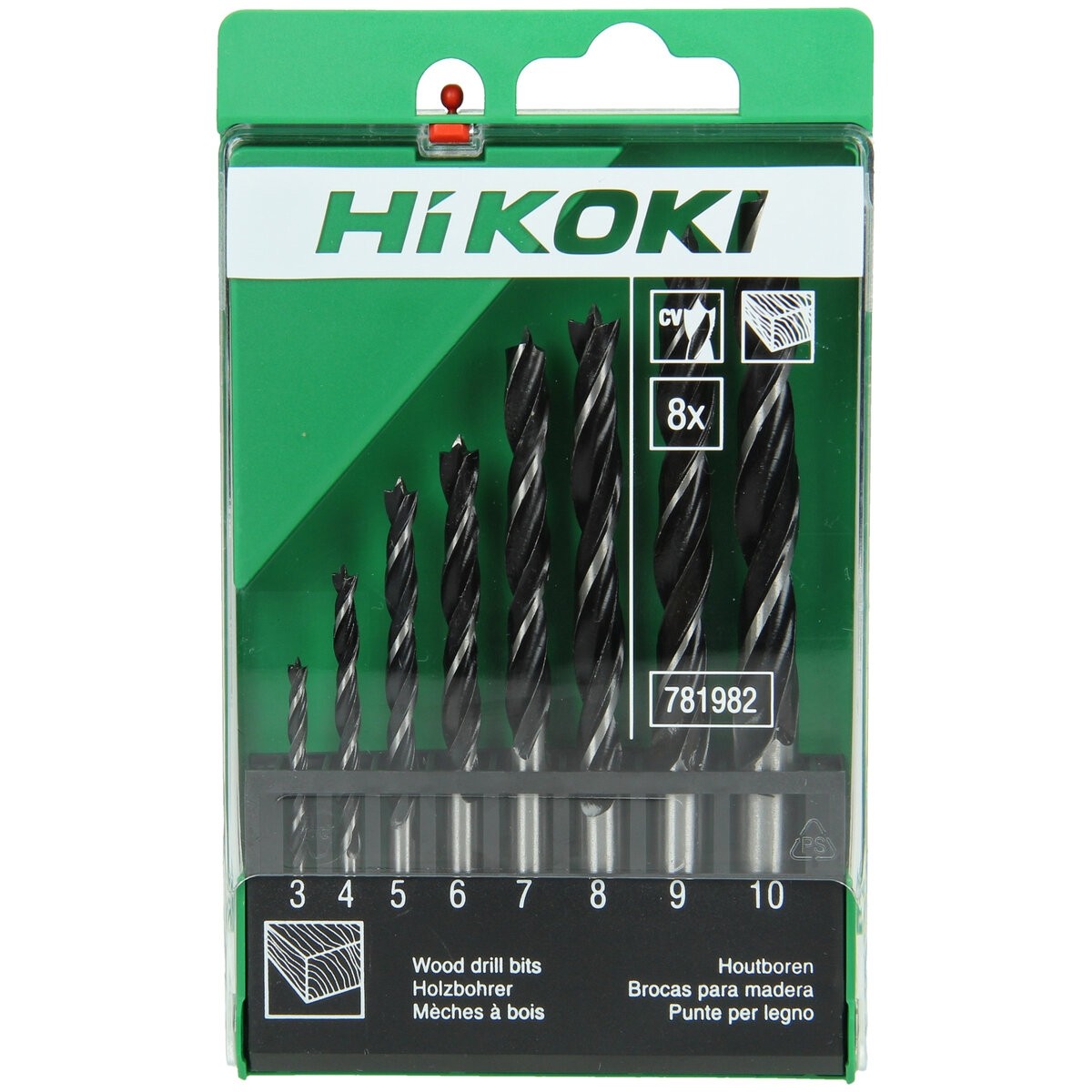 Juego de brocas de pala para madera de punta de espiga (8 piezas) 3/4/5/6/7/8/9/10 mm