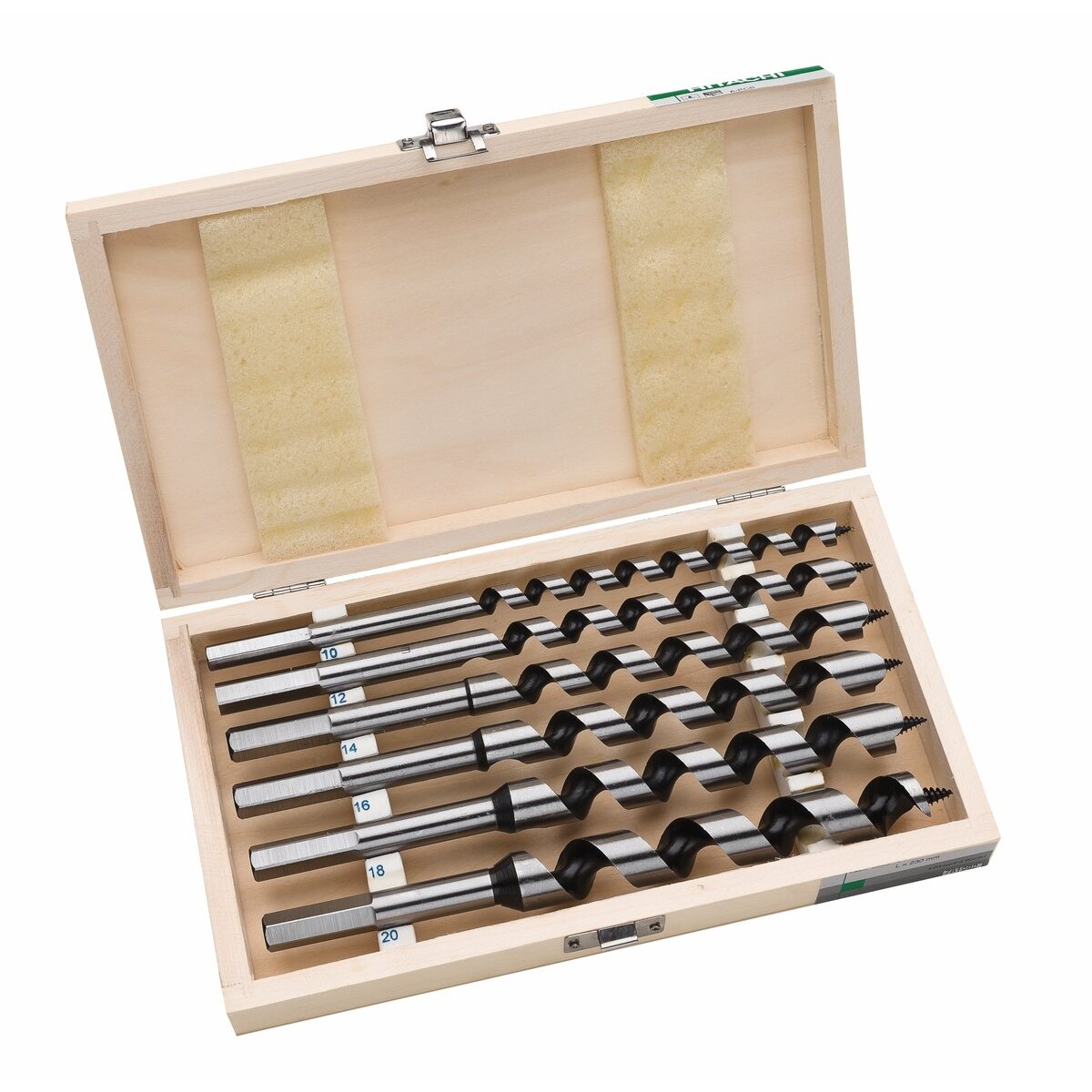 Cartucho de brocas de pala para madera 8 piezas (10/12/14/16/18/20/22/24 x 230 mm)