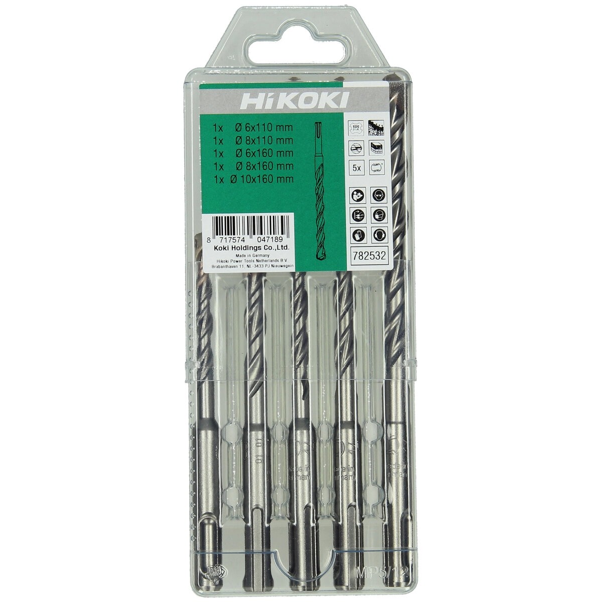 Juego de brocas para martillo SDS-Plus (5 piezas) 6/8 x 110 mm 6/8/10 x 160 mm