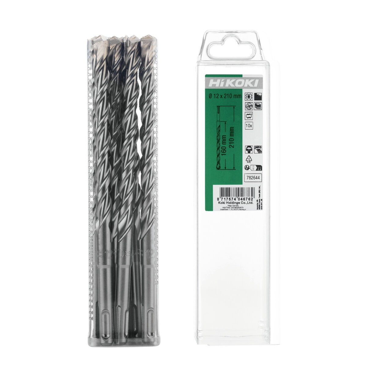 25 brocas para martillo SDS-Plus 2 cortadores 6 x 200/260 mm