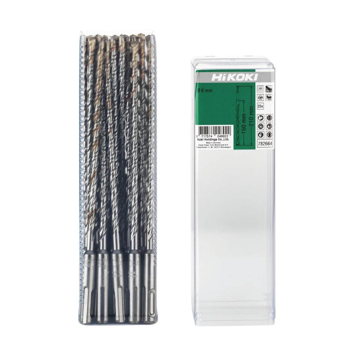 25 brocas para martillo SDS-Plus 2 cortadores 5 x 200/260 mm