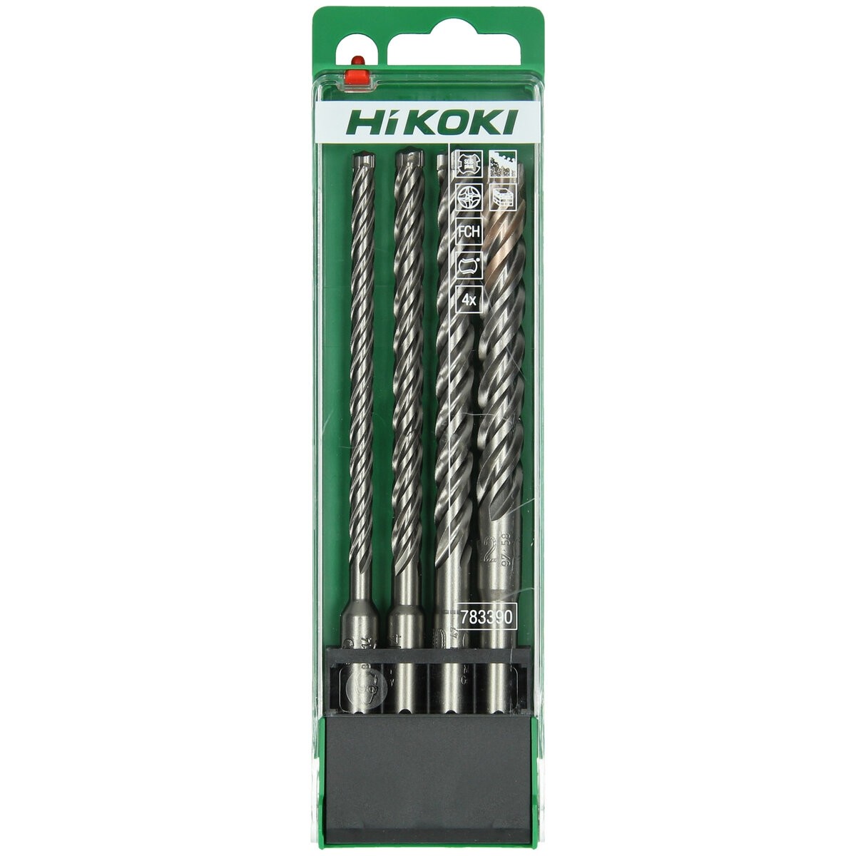 Juego de brocas para martillo SDS-Plus con cabeza completa carburo (FCH) 4 cortadores (4 piezas) 6/8/10/12 x 165 mm