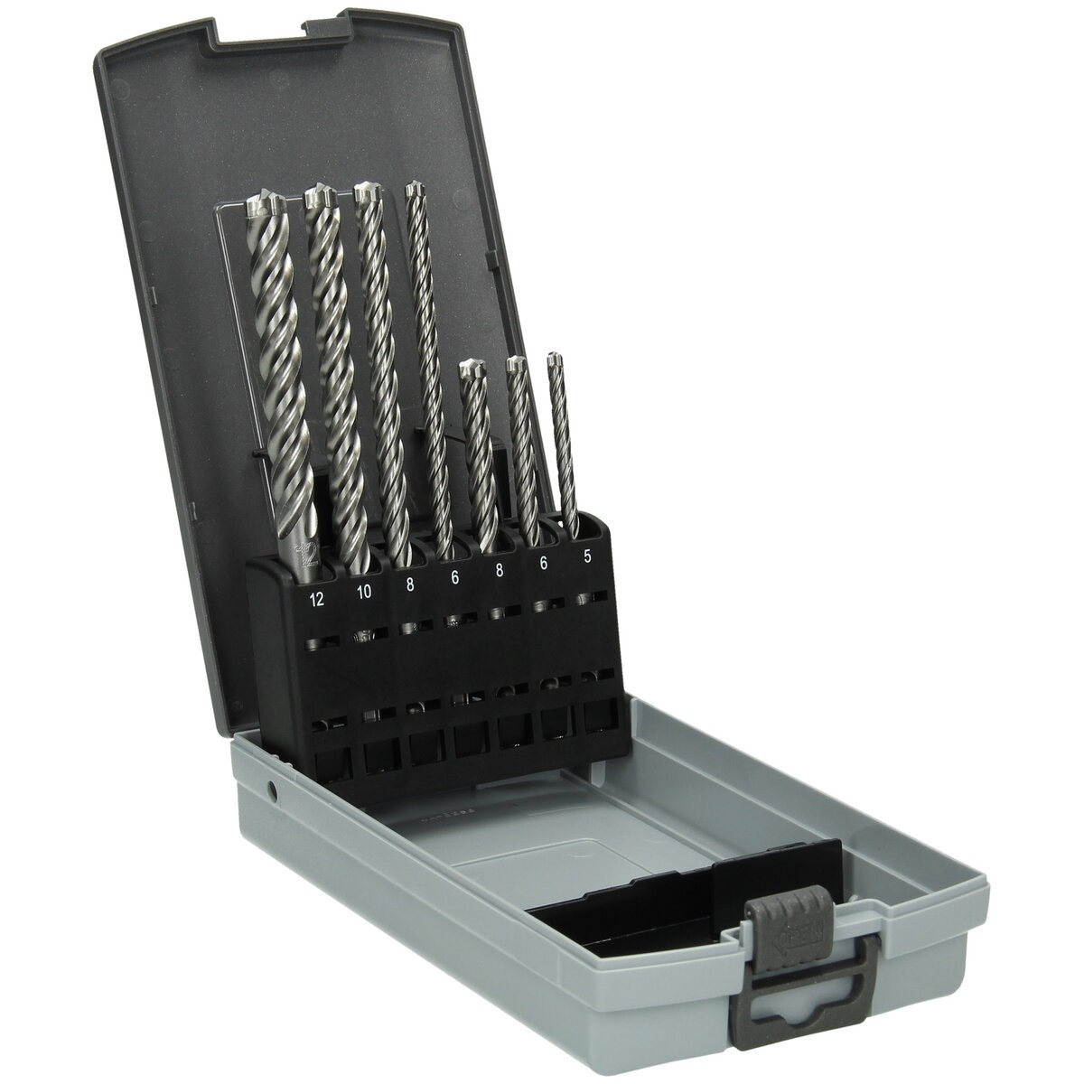 Juego de brocas para martillo SDS-Plus con cabeza completa carburo (FCH) 4 cortadores (7 piezas) 5/6/8 x 115 mm 6/8/10/12 x 165 mm