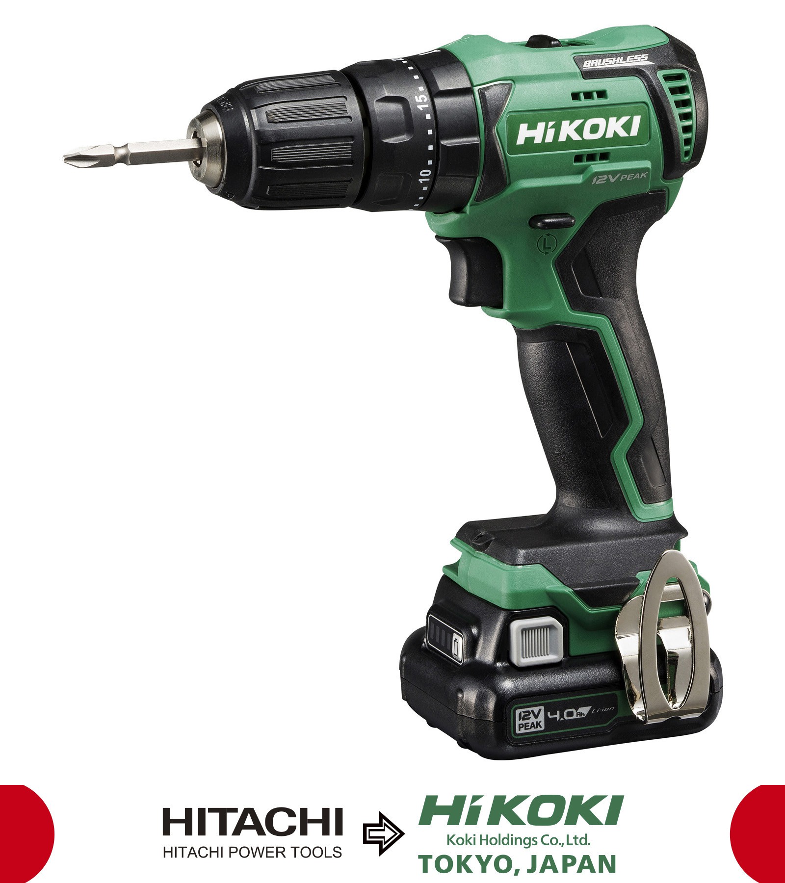 DV12DD Taladro combinado 12V Brushless 4.0 Ah