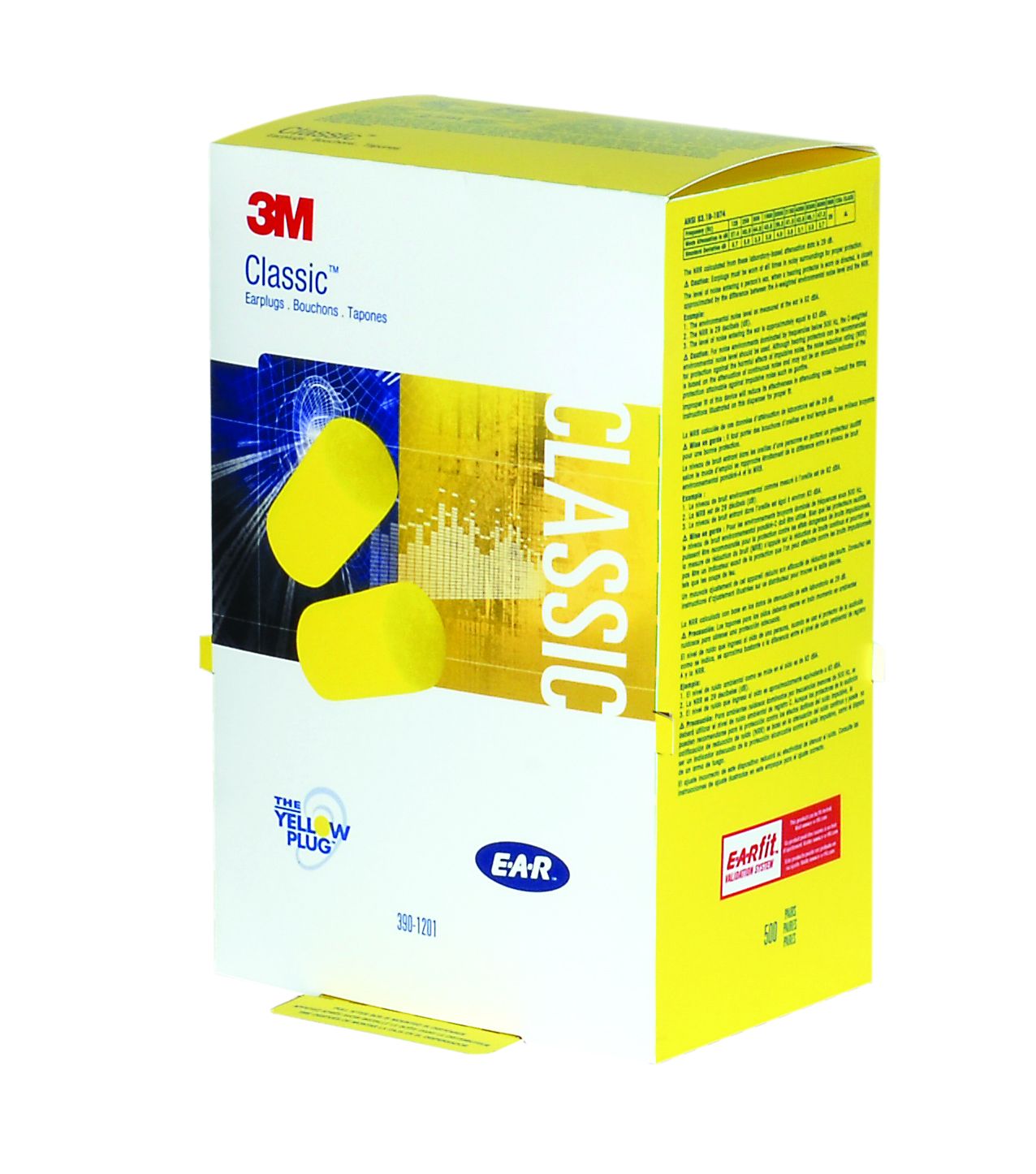3M™ E-A-R™ Classic™ II Tapones para los oídos, bolsa de recarga, 28 dB, sin cordón, 500 pares/caja, PD-01-200