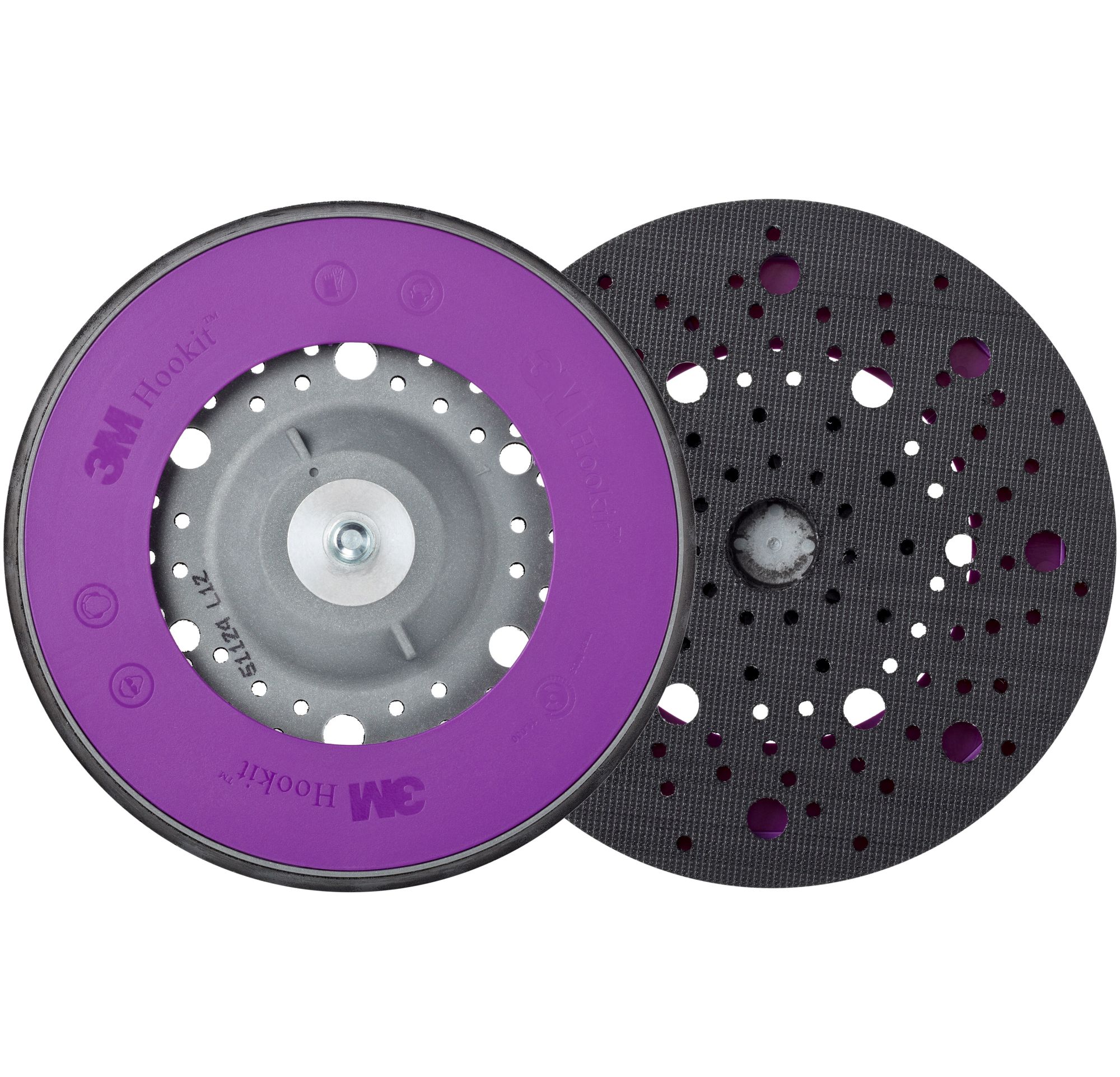 3M™ Hookit™ Plato de soporte multiagujeros, 150 mm, rosca 8 mm (5/16 in), estándar, 51122