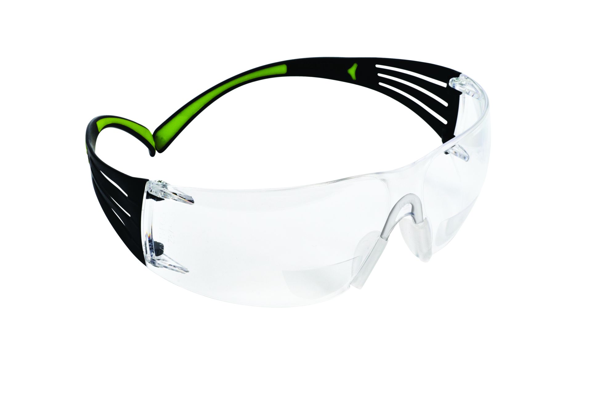 3M™ SecureFit™ 400 Gafas de seguridad graduadas, montura negro/verde, antirrayaduras/antiempañante, lente incolora 1,5 graduación, SF415AS/AF-EU, 20/caja