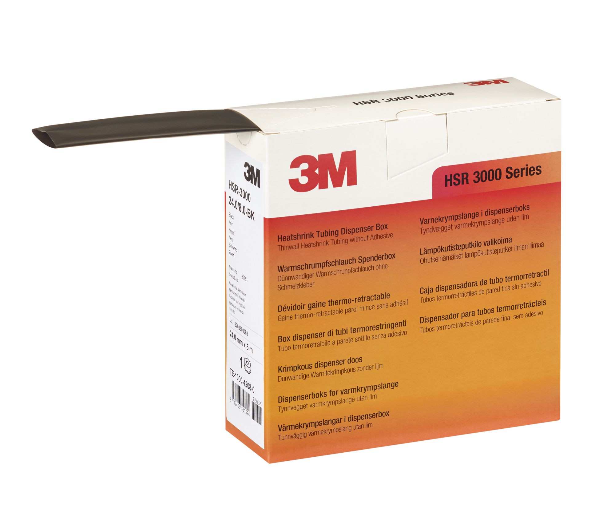 3M™ Tubo HSR3000 Termorretráctil de pared fina, Color Marrón (6,0/2,0mm 10m)