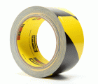 3M™ Cinta Premium de Vinilo con Franjas de Seguridad 5702, Amarillo/Negra, 76 mm x 33 m, 0.14 mm