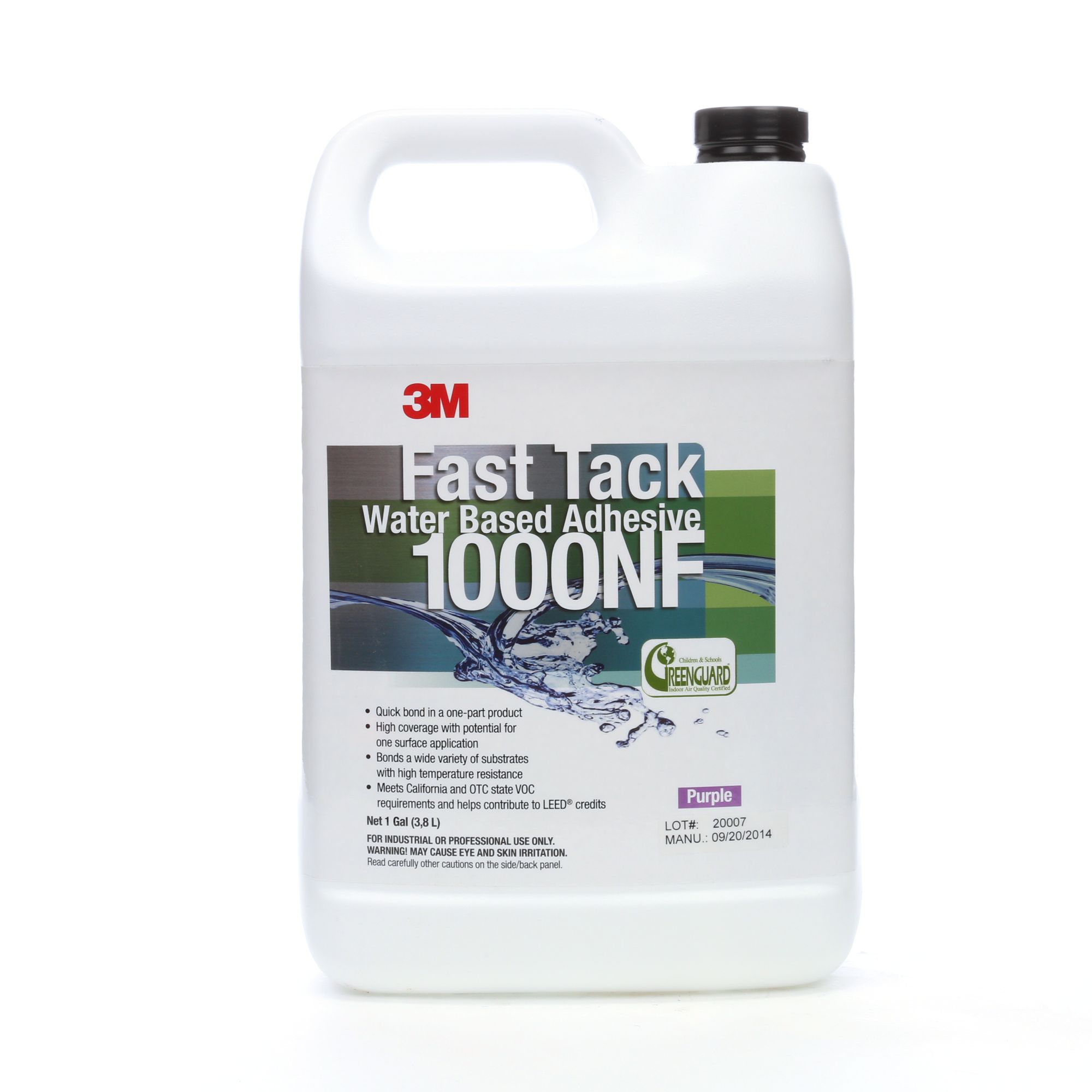 3M™ Fast Tack adhesivo de base agua 1000NF, Violeta, 3.78 l