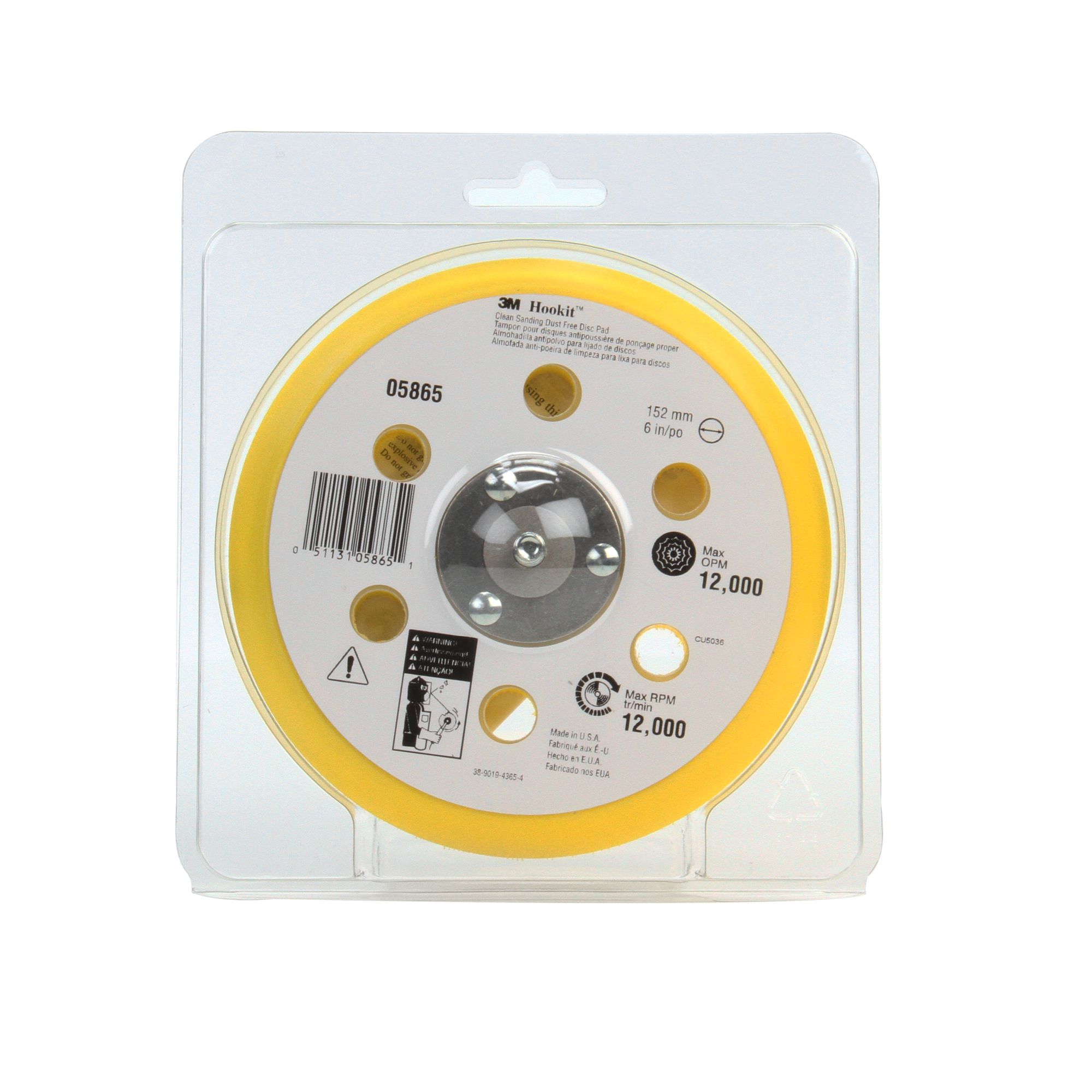 3M™ Hookit™ Plato para discos multiagujeros, 150 mm, 05865