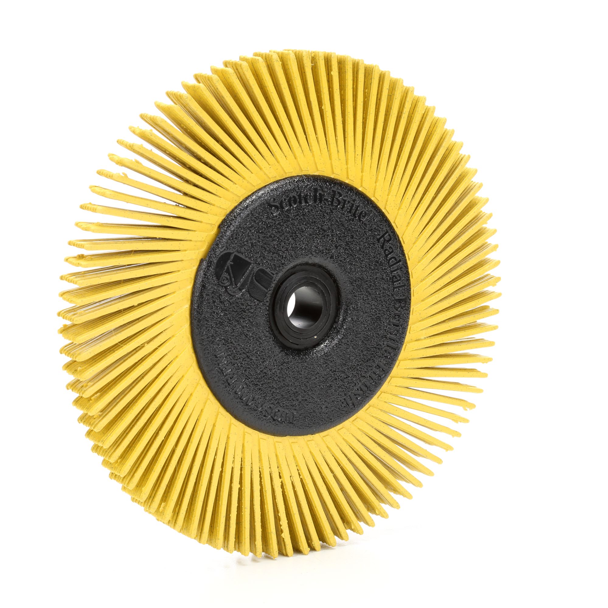 3M™ Scotch-Brite™ Cepillo Radial Bristle BB-ZB, 152 mm x 13 mm x 25 mm, P80, Amarillo, Tipo A, Con Adaptador