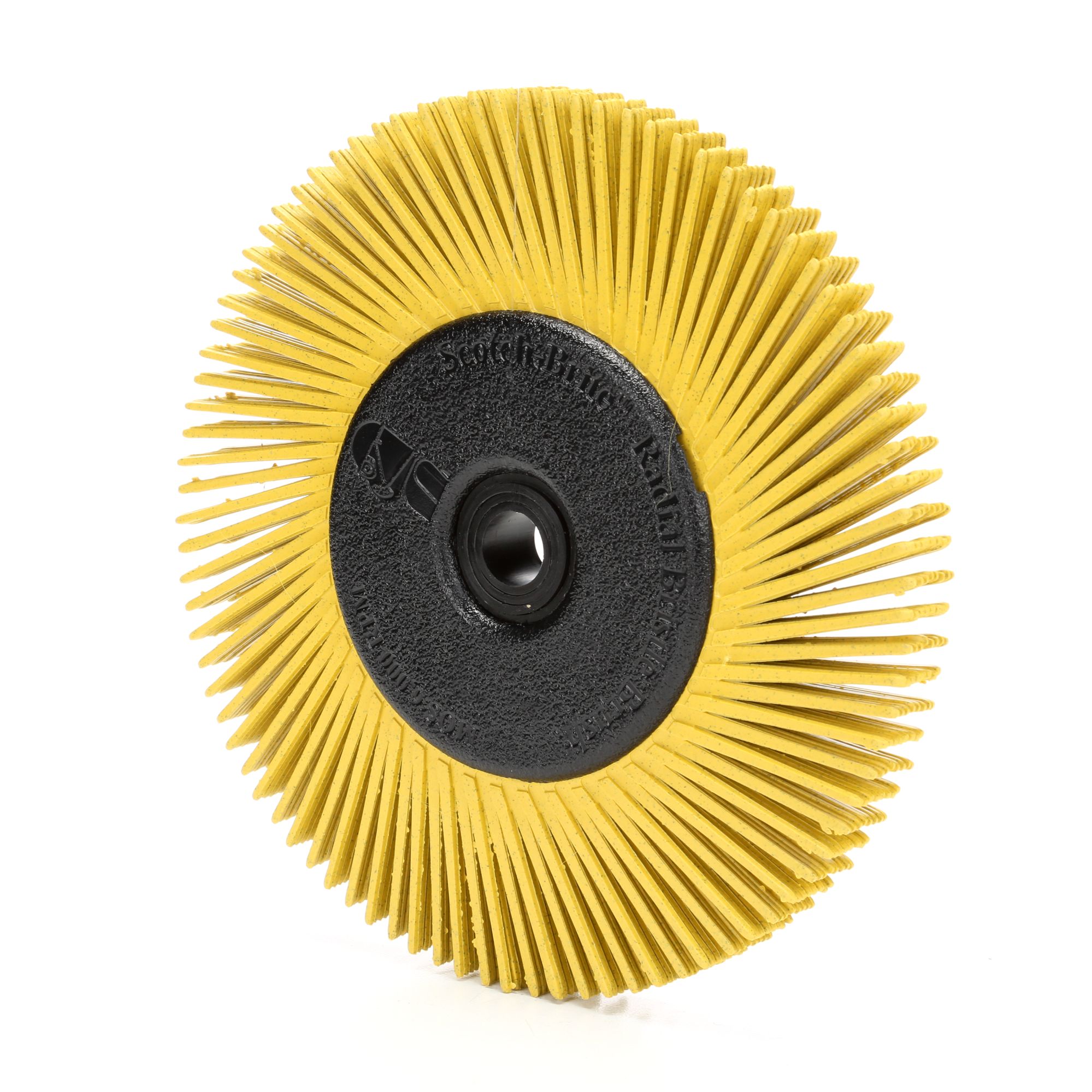 3M™ Scotch-Brite™ Cepillo Radial Bristle BB-ZB, 152 mm x 13 mm x 25 mm, P80, Amarillo, Tipo A, Con Adaptador