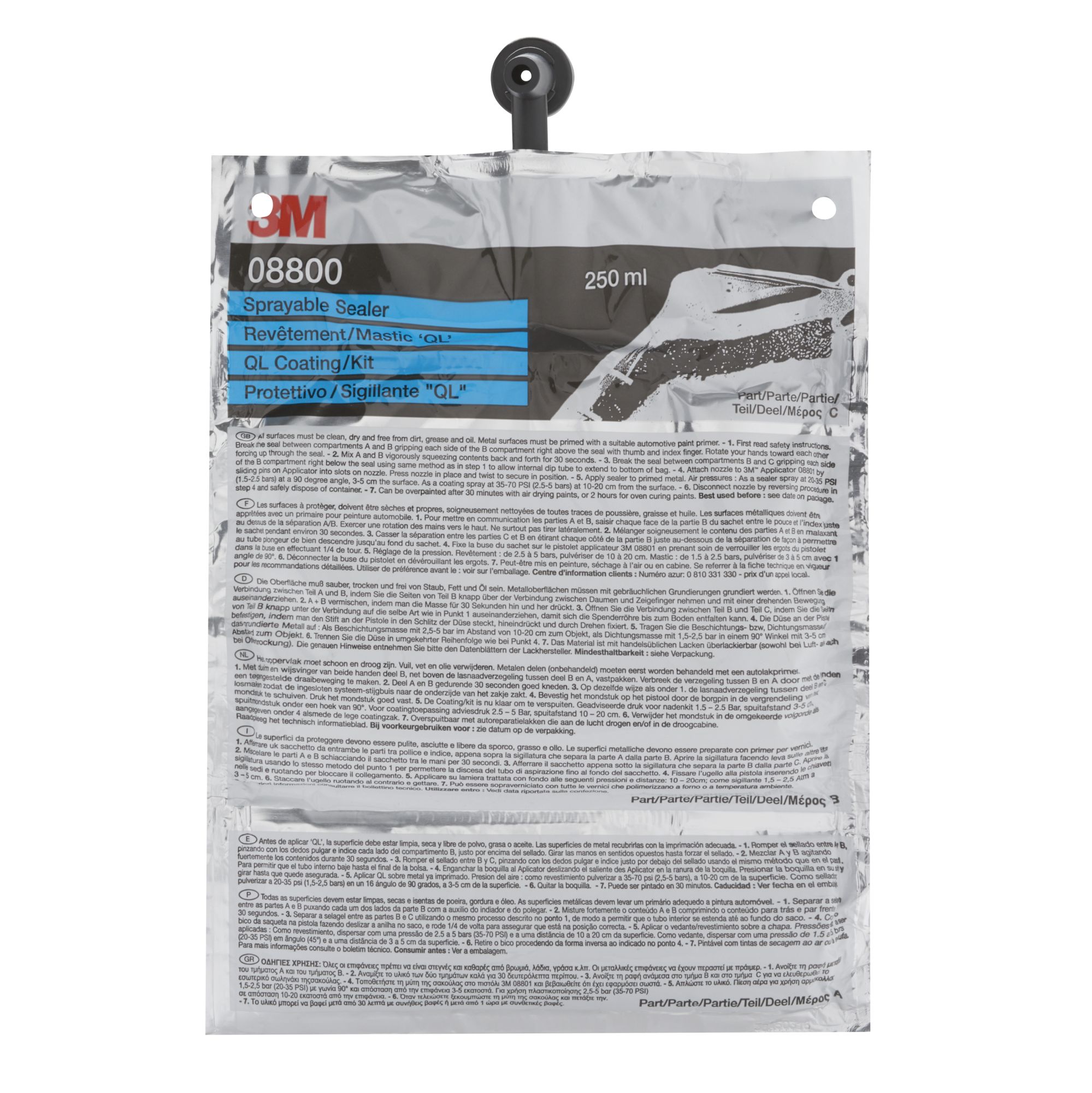 3M™ Sellador pulverizable de dos componentes, 250 ml, revestimiento QL, 08800