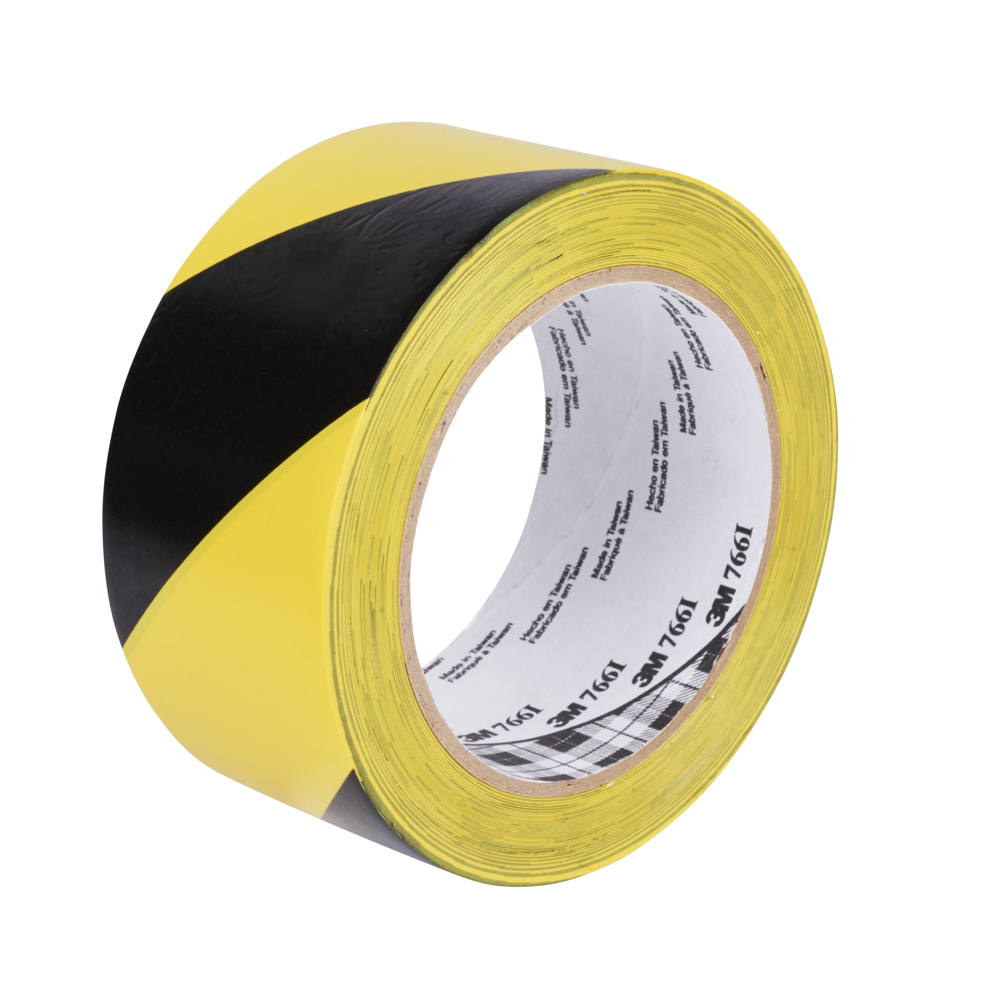 3M™ Cinta de Vinilo con Franjas de Seguridad 766, Amarillo/Negra, 50 mm x 33 m