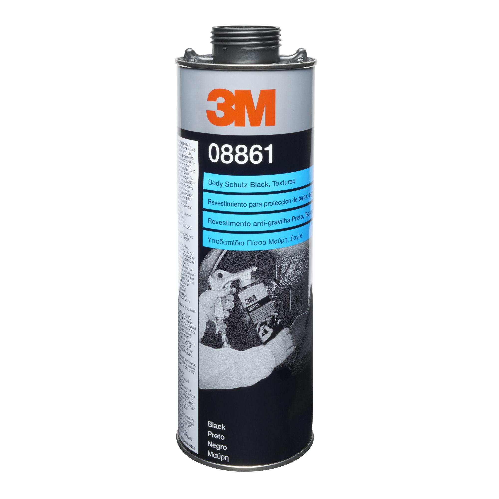 3M™ Recubrimiento Body Schutz, recubrimiento para bajos, texturizado, negro, 1 L, 08861