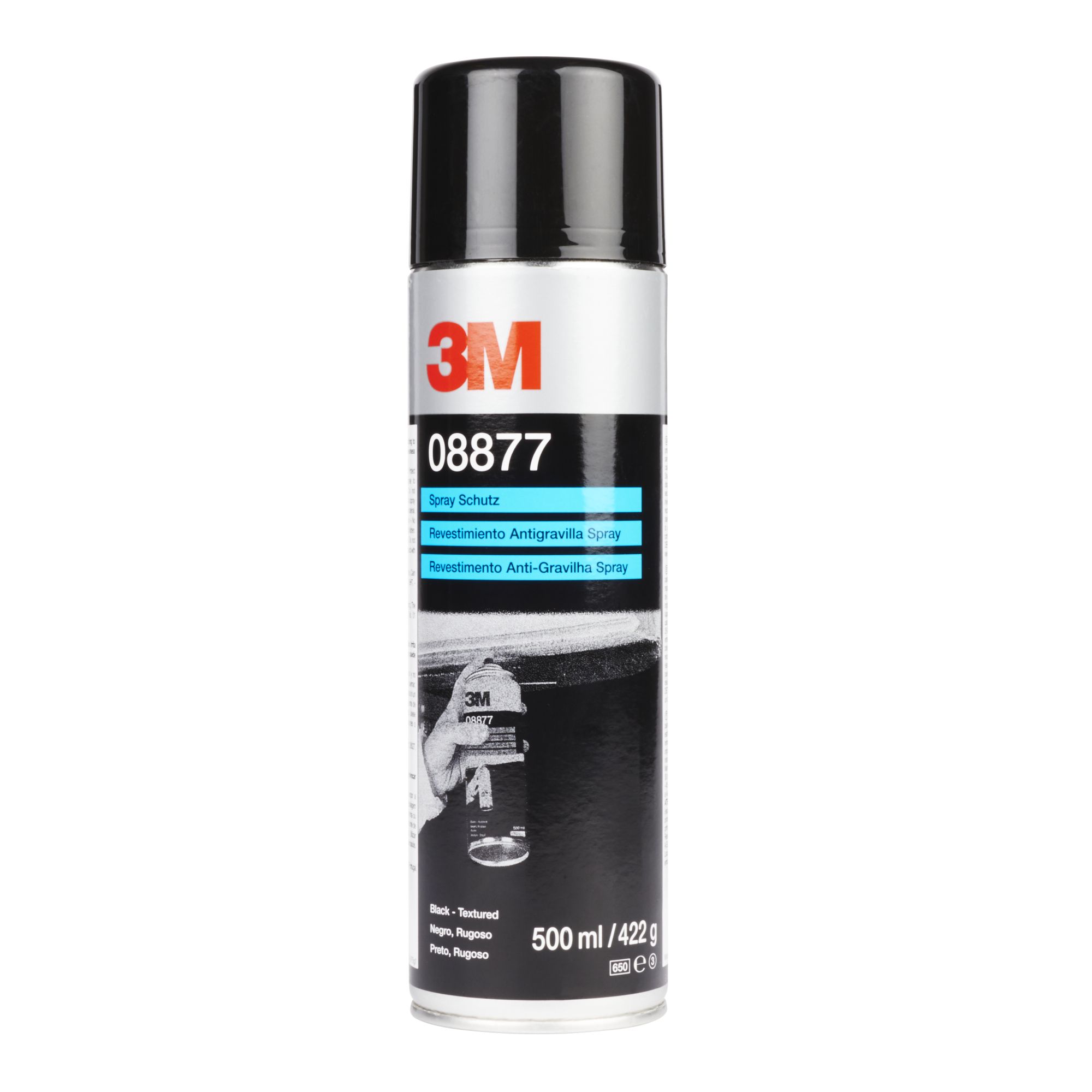 3M™ Revestimiento antigravilla rugoso absorbente de sonido, negro, 500 ml, 08877