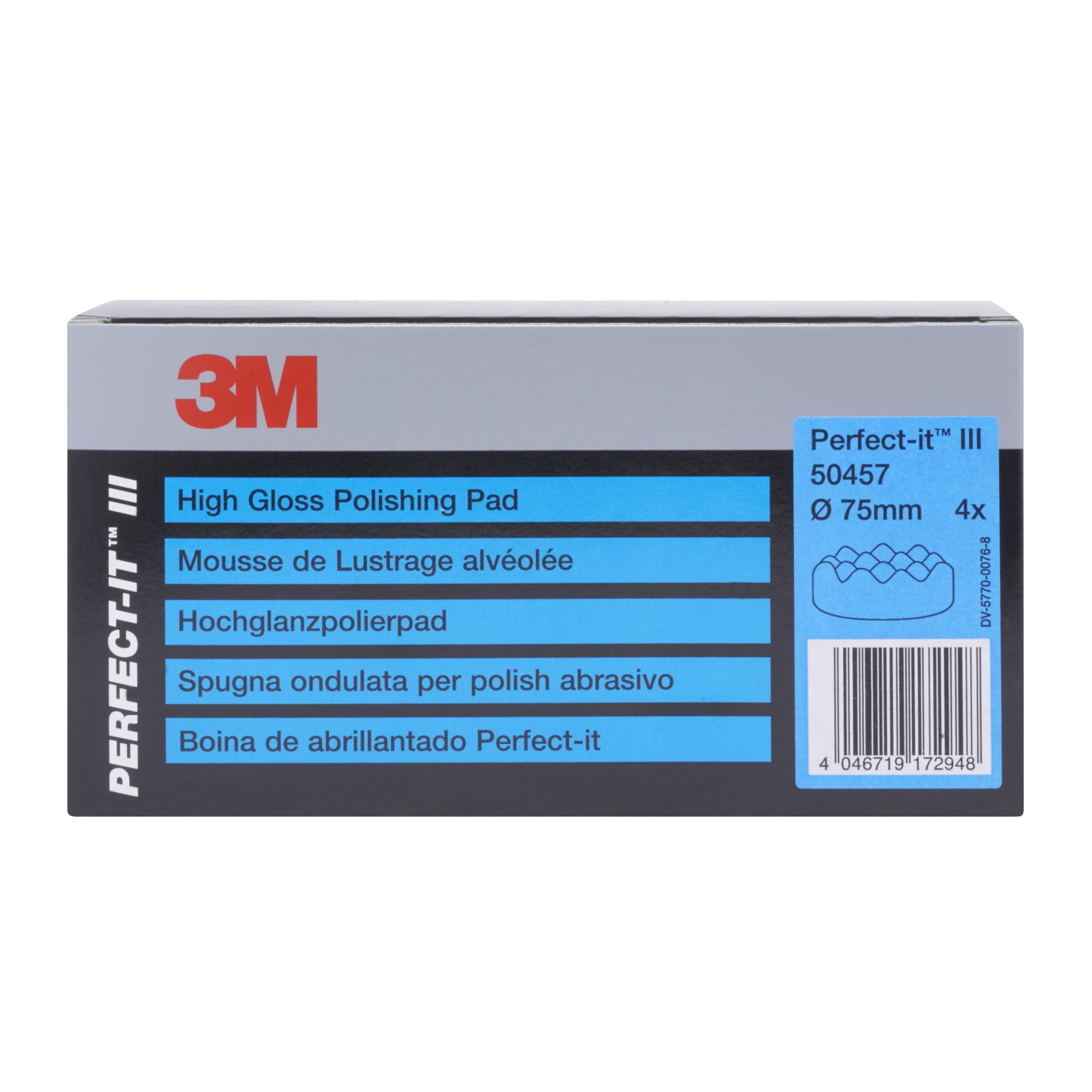 3M™ Perfect-It™ Boina de abrillantado Ultrafina, azul, ondulada, 75 mm, 50457