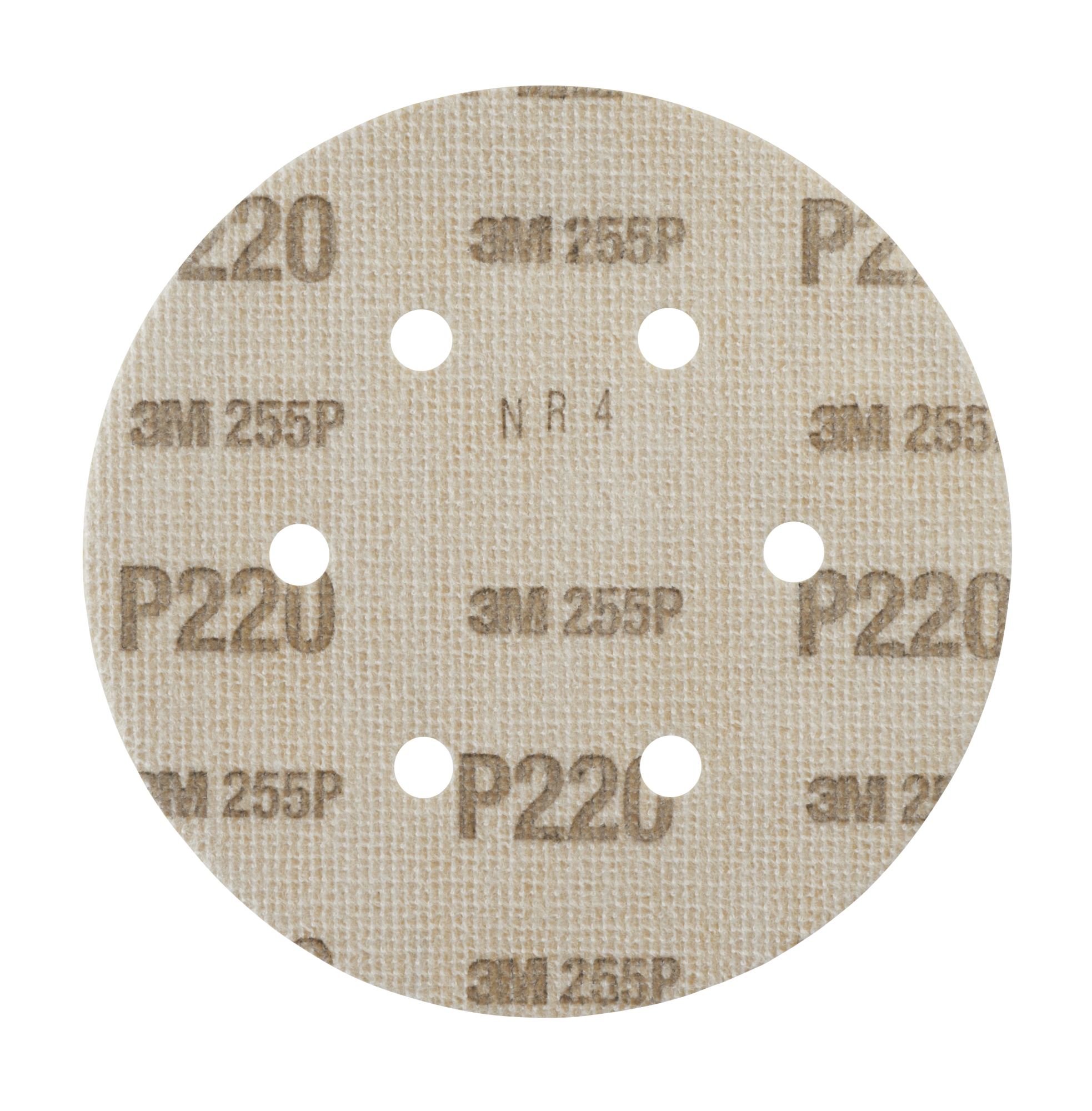 3M™ Hookit™ Paper Disc 255P, 152 mm, 6-Hole, P220