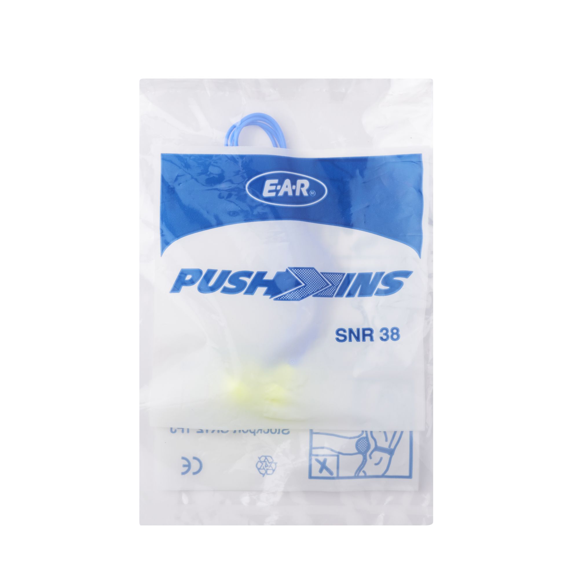 3M™ E-A-R™ Push-Ins Tapones semi-insertos, 38 dB, con cordón, 400 pares/caja, EX-01-020