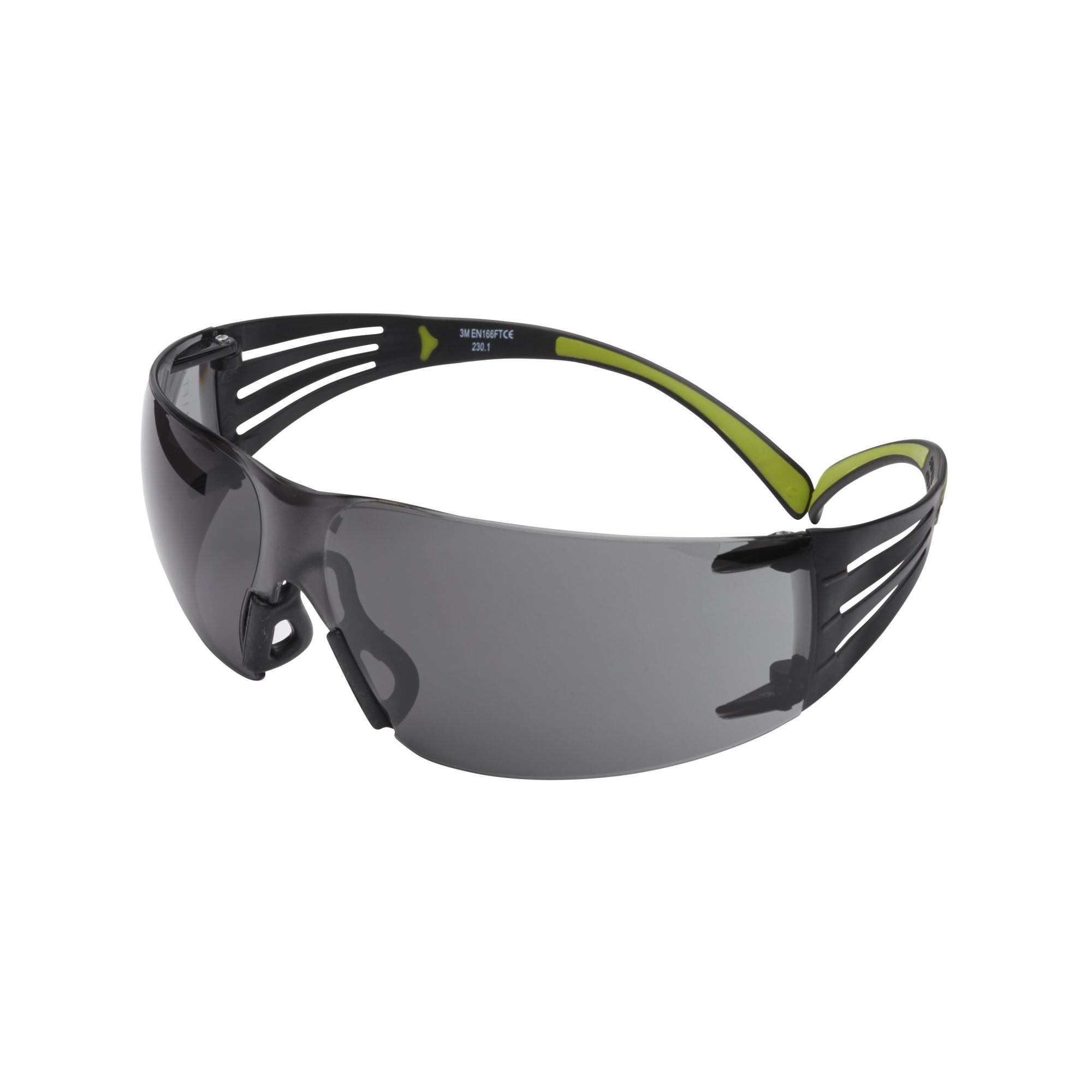 3M™ SecureFit™ 400 Gafas de seguridad, montura negro/verde, antirrayaduras/antiempañante, lente gris, SF402AS/AF-EU, 20/caja