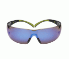 3M™ SecureFit™ 400 Gafas de seguridad, montura negro/verde, antirrayaduras, lente de espejo azul, SF408AS-EU, 20/caja