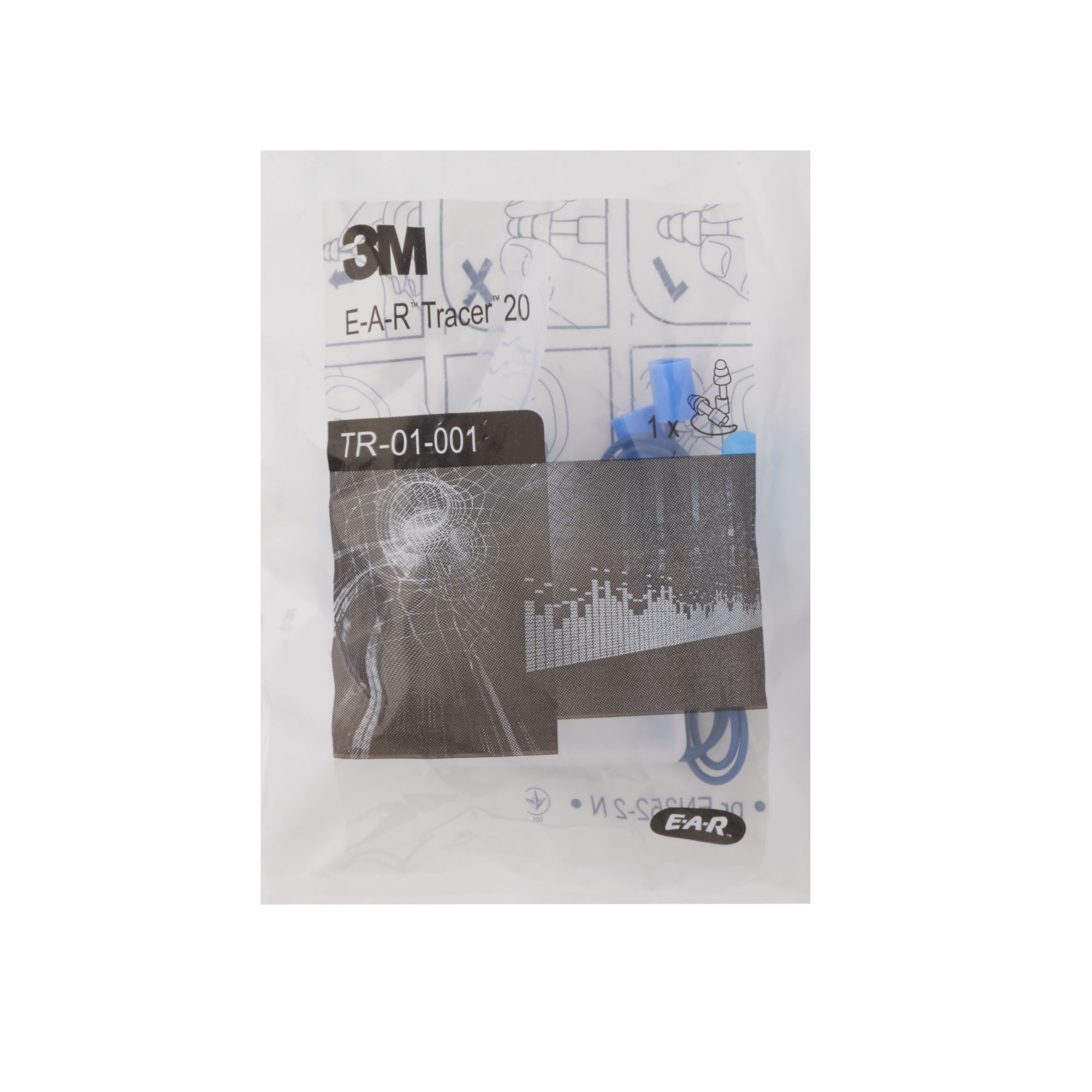 3M™ E-A-R™ Tracer™ 20 Tapones reutilizables, 20 dB, con cordón, 50 pares/caja, TR-01-001