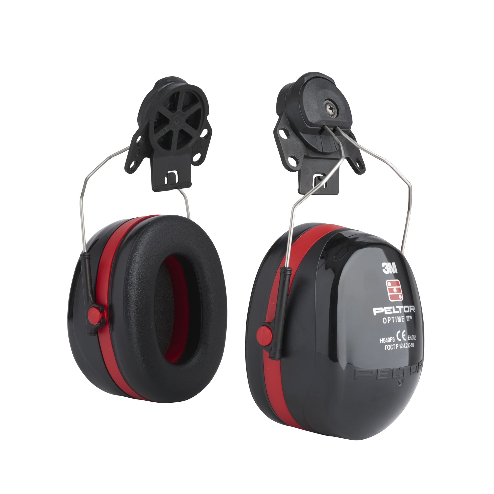 3M™ PELTOR™ Optime™ III Orejeras, 34 dB, negro/rojo, versión montada en casco, H540P3E-413-SV