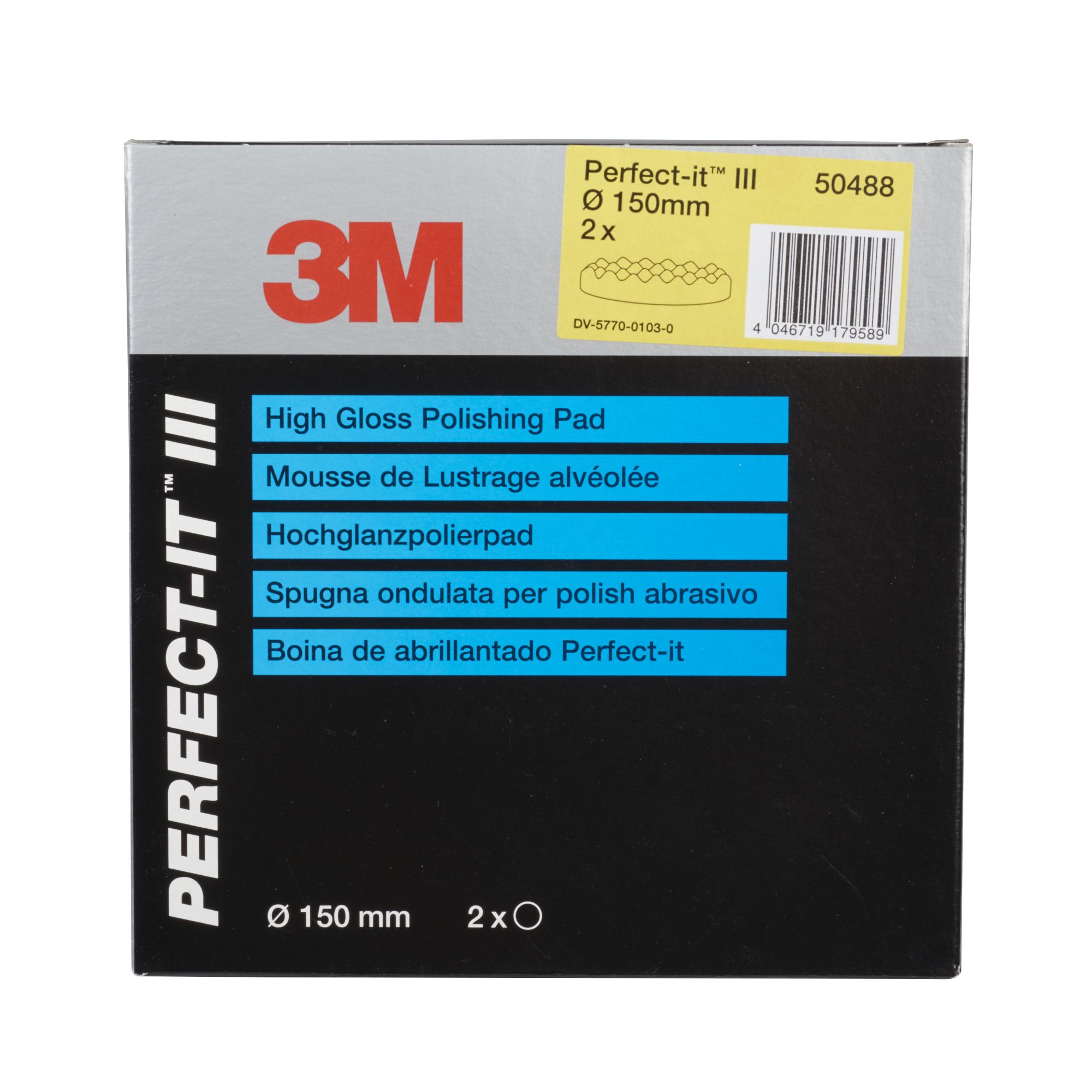 3M™ Perfect-It™ Boina de abrillantado, amarilla, ondulada, 150 mm, 50488
