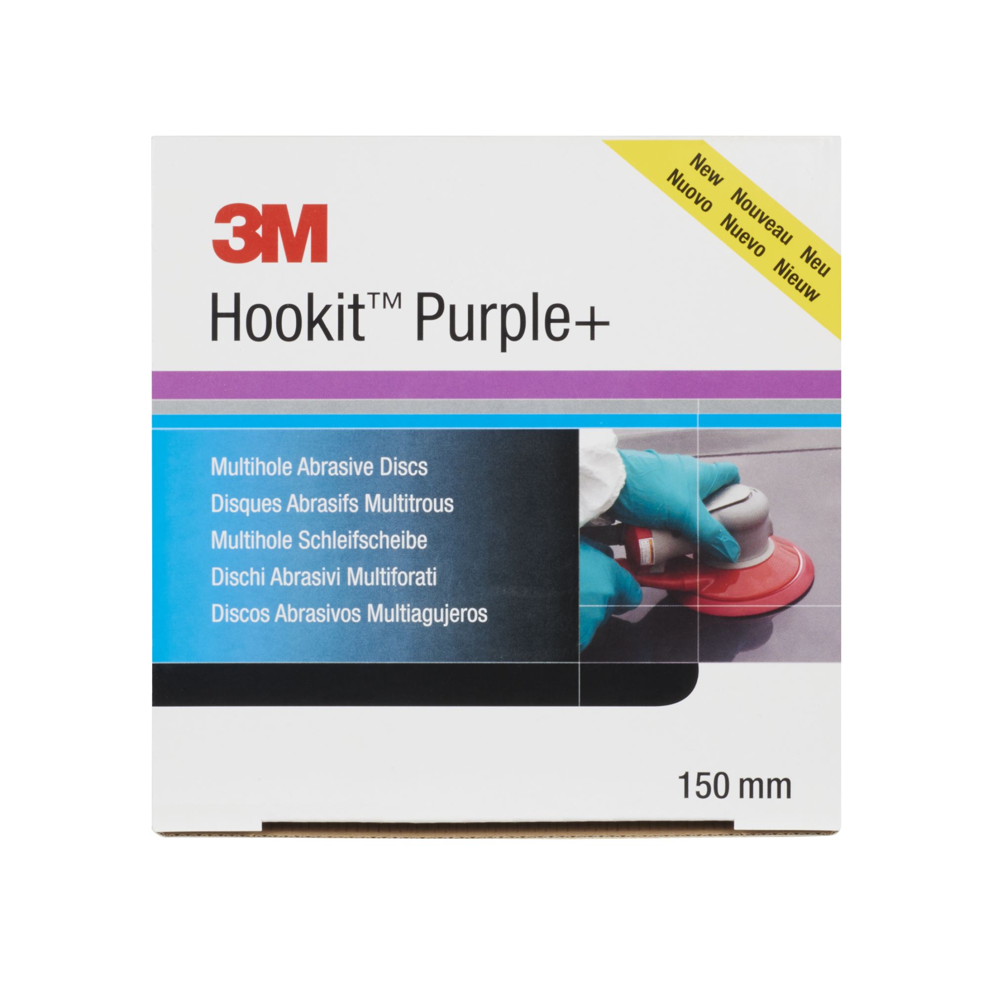 3M™ Hookit™ Disco abrasivo púrpura 334U, 150 mm, mulitagujeros, P600, 50913