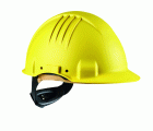 3M™ casco para altas temperaturas, con arnés de ruleta, sin ventilación, dieléctrico de 1000 V, con banda de piel para el sudor, amarillo, G3501M-GU