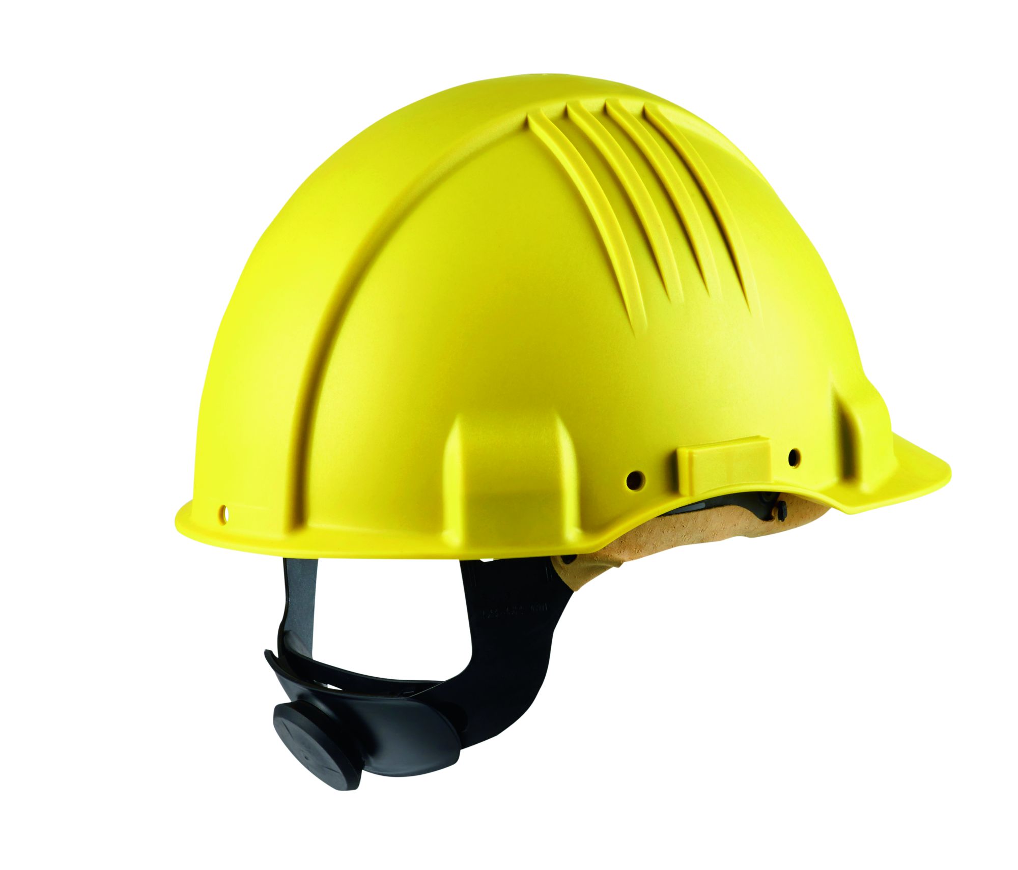 3M™ casco para altas temperaturas, con arnés de ruleta, sin ventilación, dieléctrico de 1000 V, con banda de piel para el sudor, amarillo, G3501M-GU