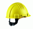 3M™ casco para altas temperaturas, con arnés de ruleta, sin ventilación, dieléctrico de 1000 V, con banda de piel para el sudor, amarillo, G3501M-GU