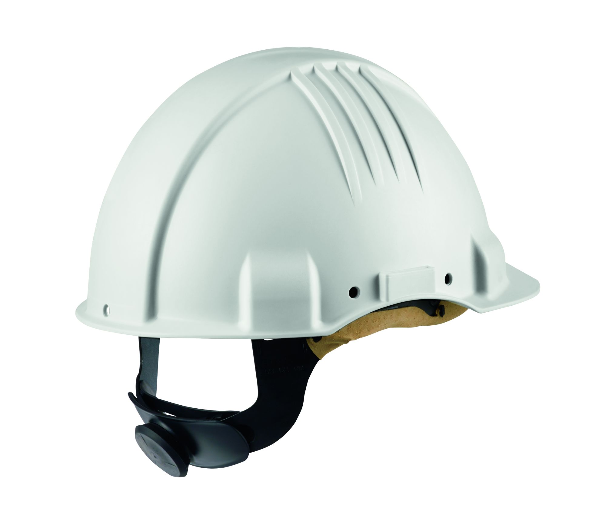 3M™ casco para altas temperaturas, con arnés de ruleta, sin ventilación, dieléctrico de 1000 V, con banda de piel para el sudor, blanco, G3501M-VI