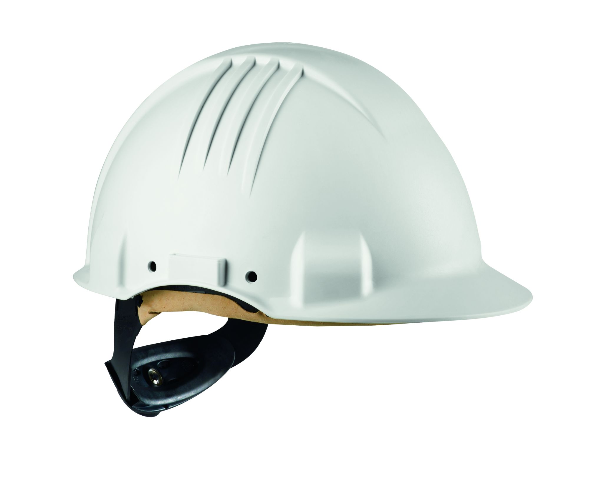 3M™ casco para altas temperaturas, con arnés de ruleta, sin ventilación, dieléctrico de 1000 V, con banda de piel para el sudor, blanco, G3501M-VI