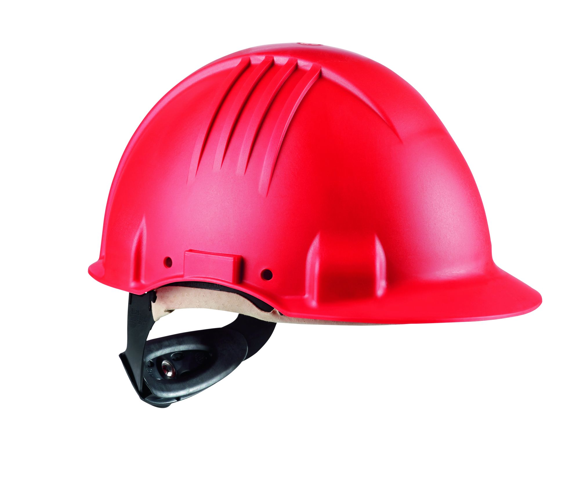 3M™ casco para altas temperaturas, con arnés de ruleta, sin ventilación, dieléctrico de 1000 V, con banda de piel para el sudor, rojo, G3501M-RD