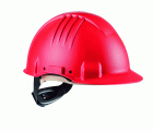 3M™ casco para altas temperaturas, con arnés de ruleta, sin ventilación, dieléctrico de 1000 V, con banda de piel para el sudor, rojo, G3501M-RD