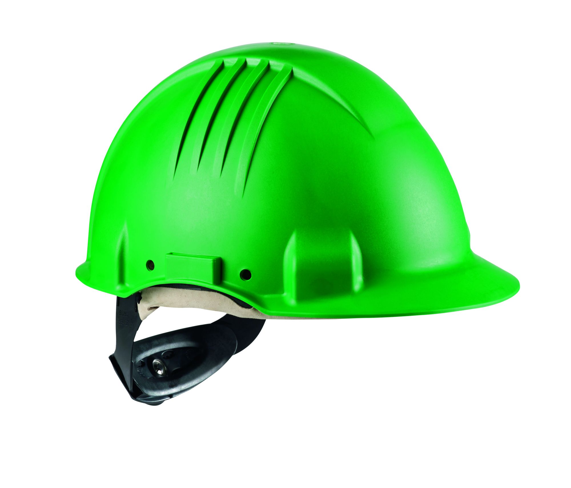 3M™ casco para altas temperaturas, con arnés de ruleta, sin ventilación, dieléctrico de 1000 V, con banda de piel para el sudor, verde, G3501M-GP, 20 por caja