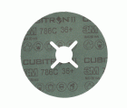 3M™ Cubitron™ II Disco de fibra abrasivo 786C, 115 mm x 22 mm, con ranuras, 36+, 33407