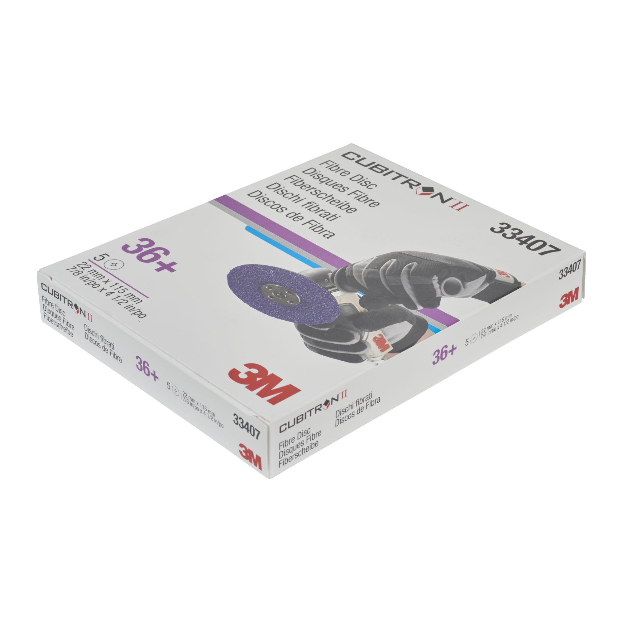 3M™ Cubitron™ II Disco de fibra abrasivo 786C, 115 mm x 22 mm, con ranuras, 36+, 33407