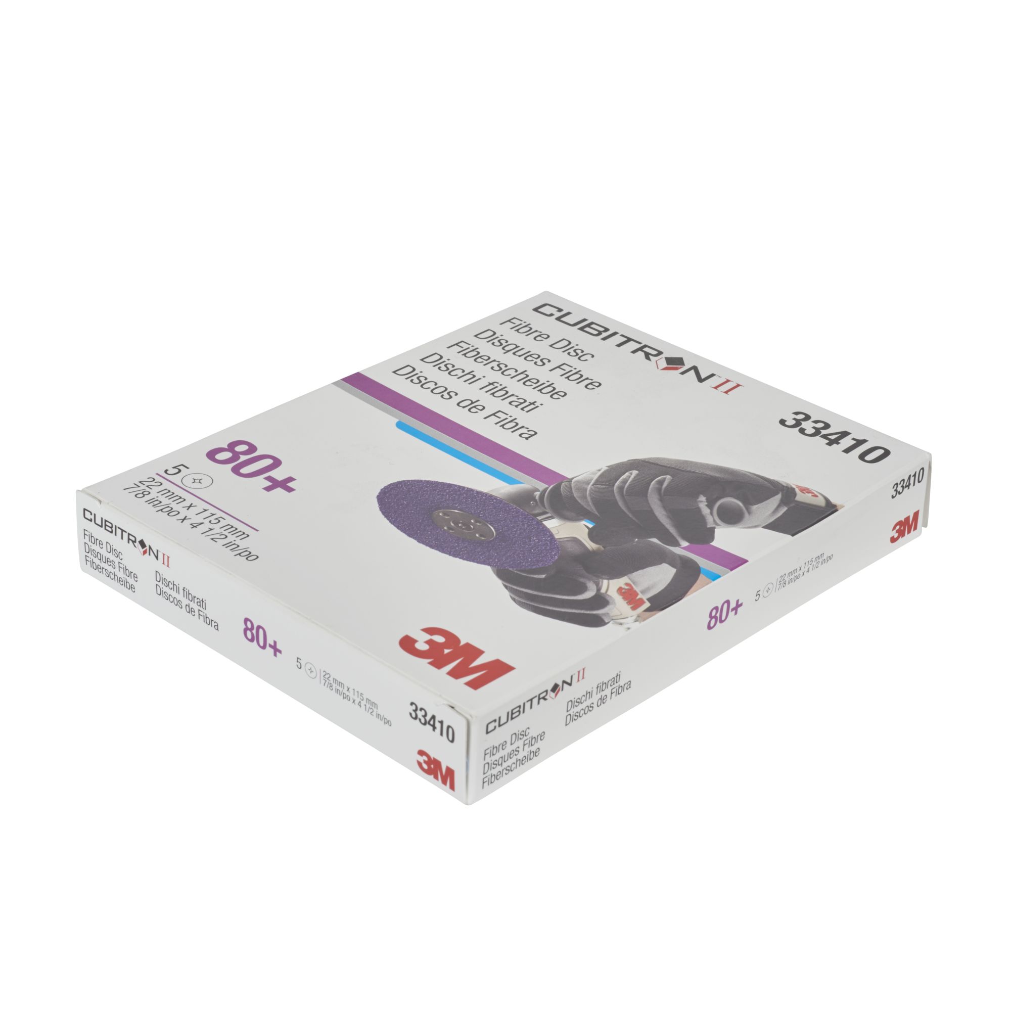3M™ Cubitron™ II Disco de fibra abrasivo 786C, 115 mm x 22 mm, con ranuras, 80+, 33410